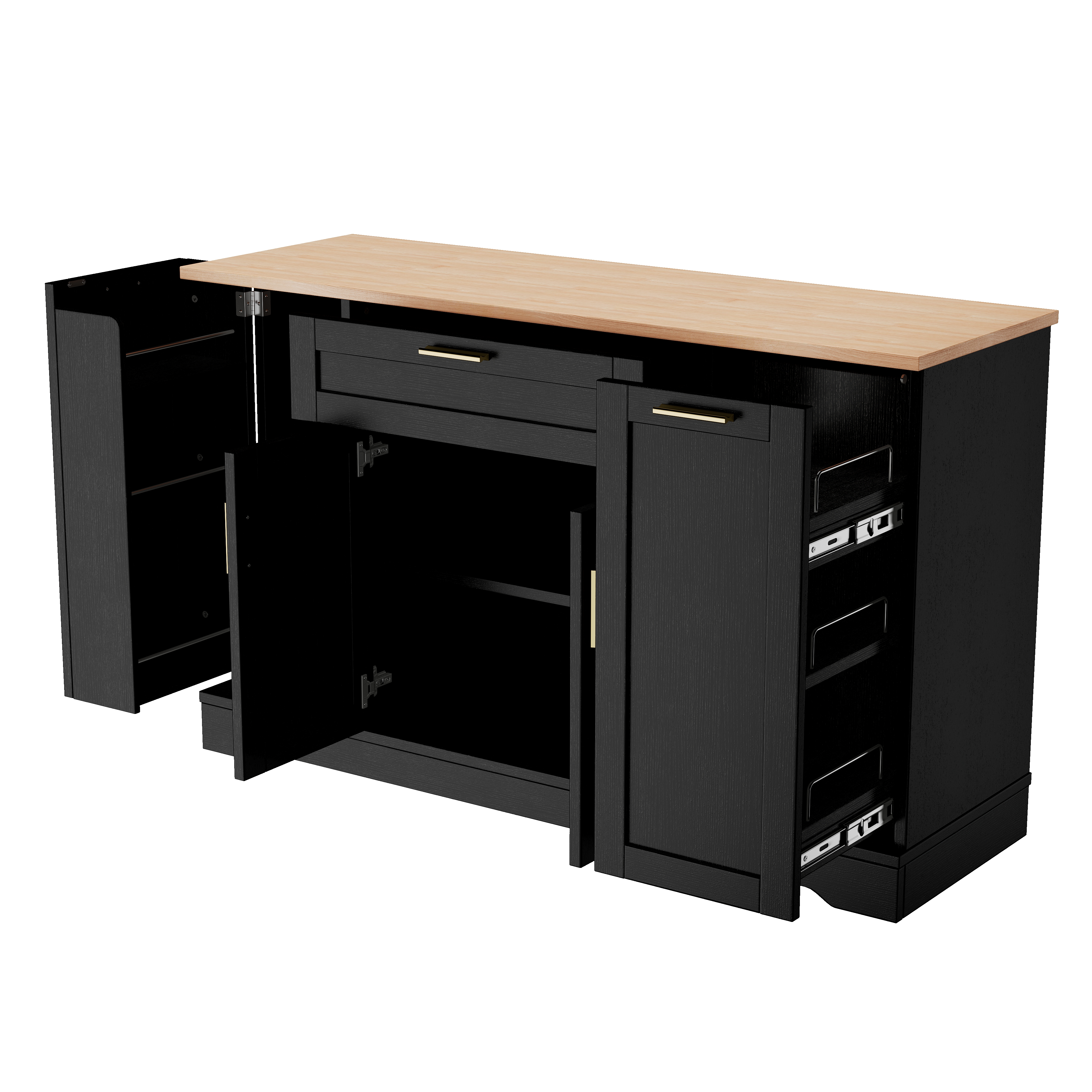 Trexm Multi-functional Sideboard With Extendable Dining Table_voghion.com