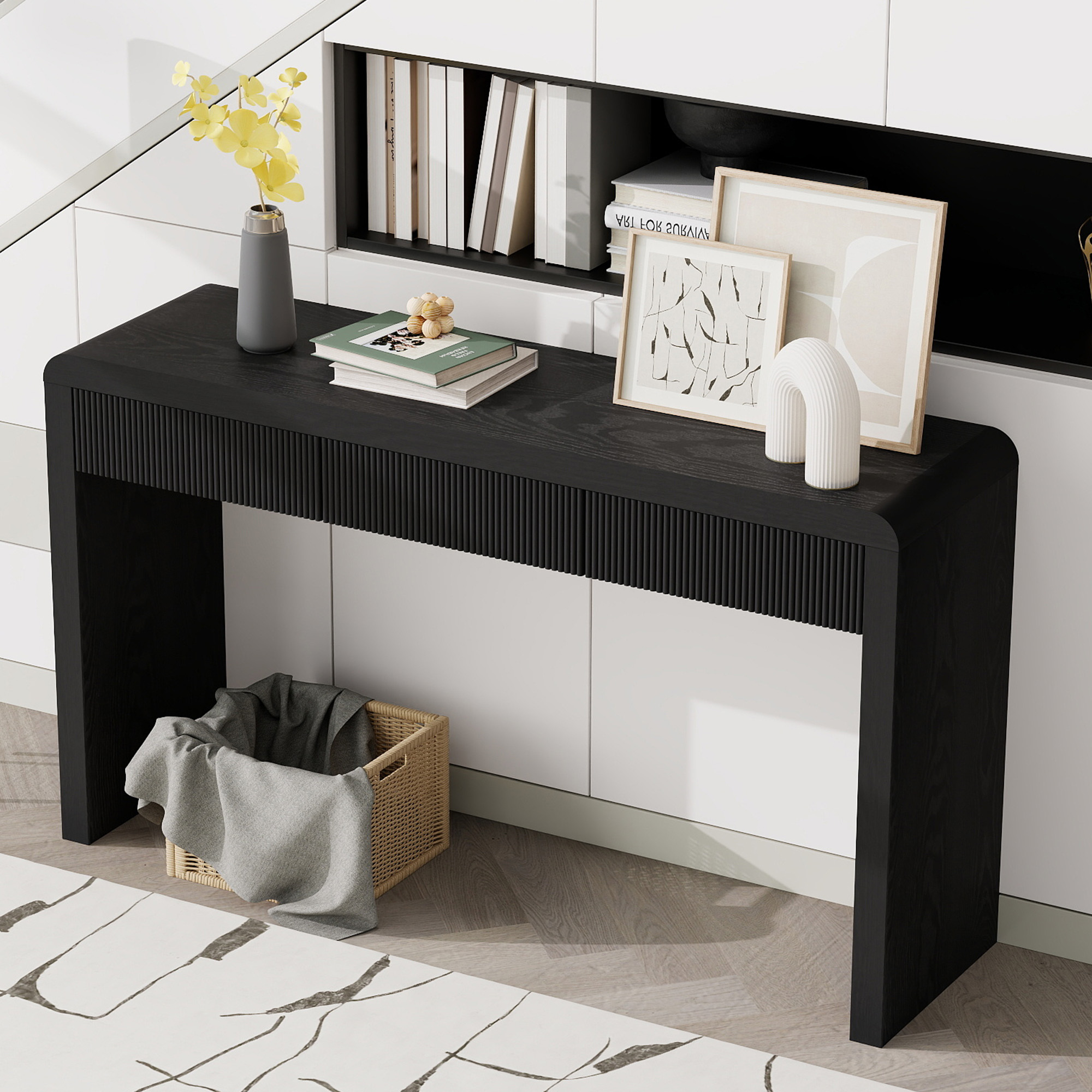Rustic Console Table with Drawers