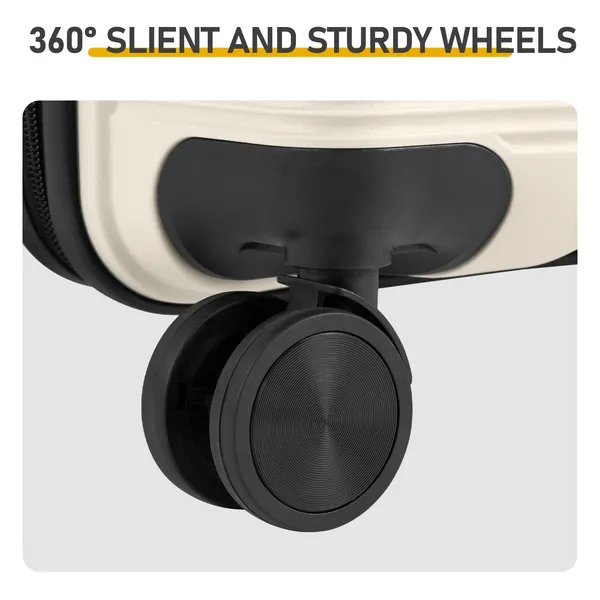 Non-TSA Customs Lock 3-in-1 PP Trolley Case, 20in, 24in, 28in, PP Off-white