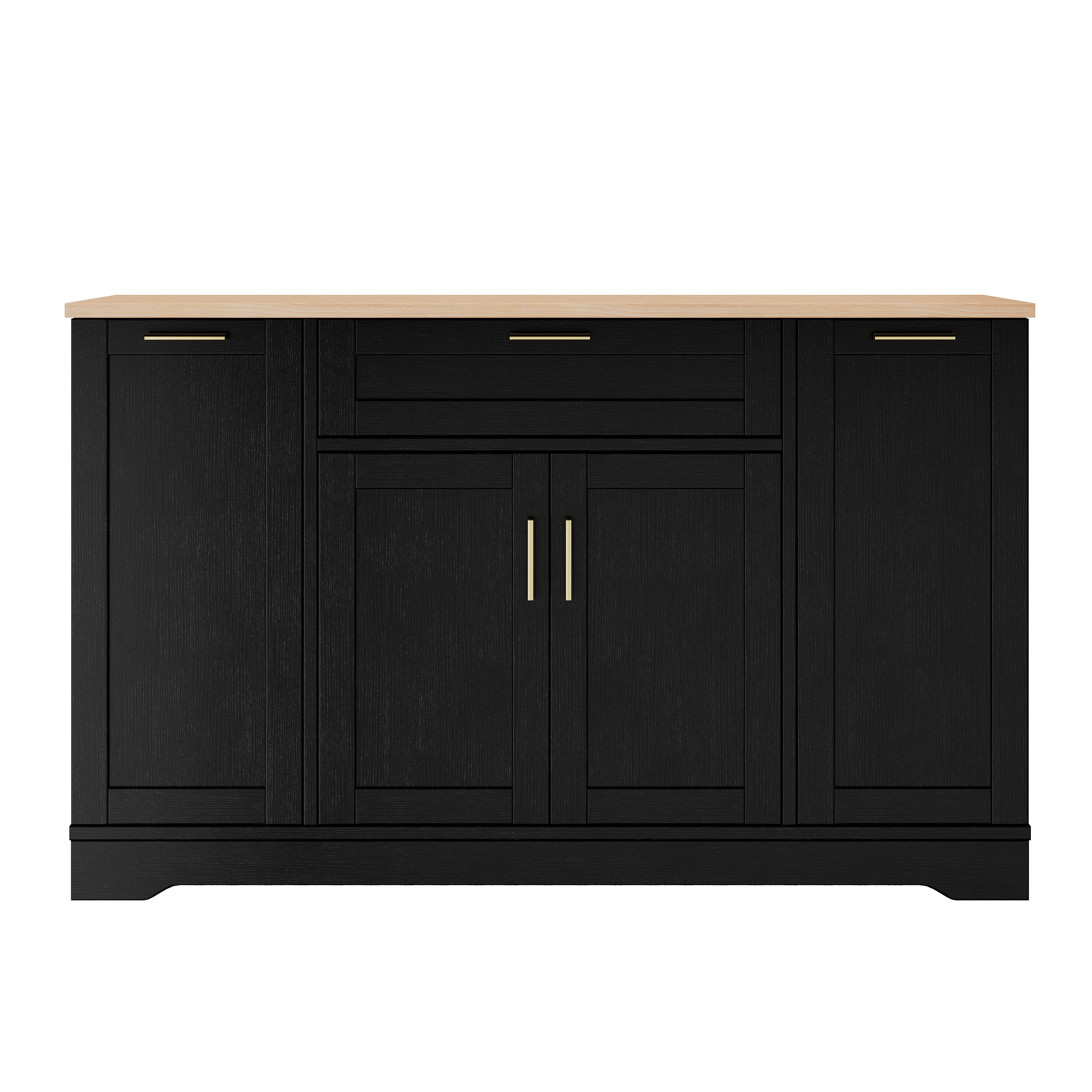 Trexm Multi-functional Sideboard With Extendable Dining Table_voghion.com