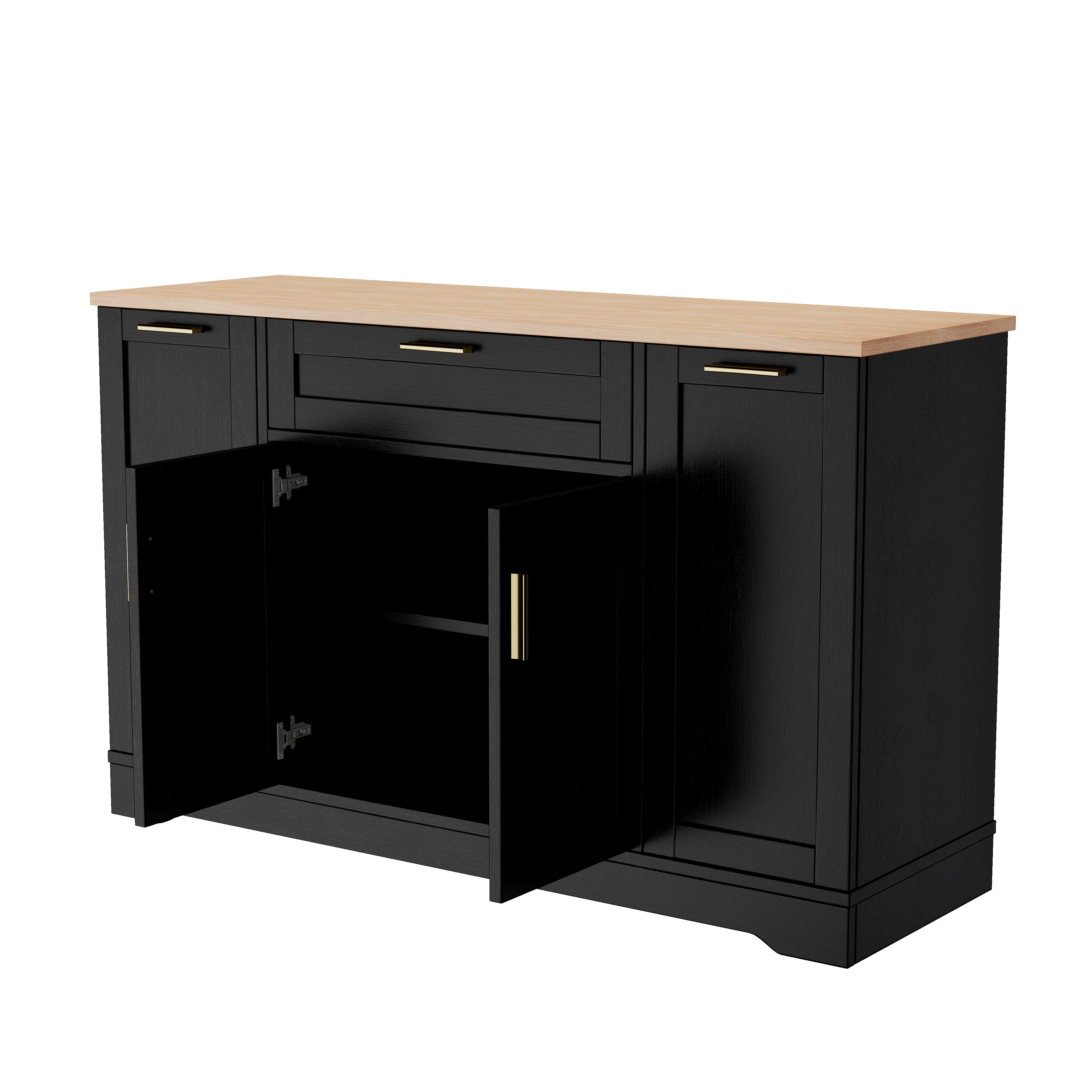 Trexm Multi-functional Sideboard With Extendable Dining Table_voghion.com