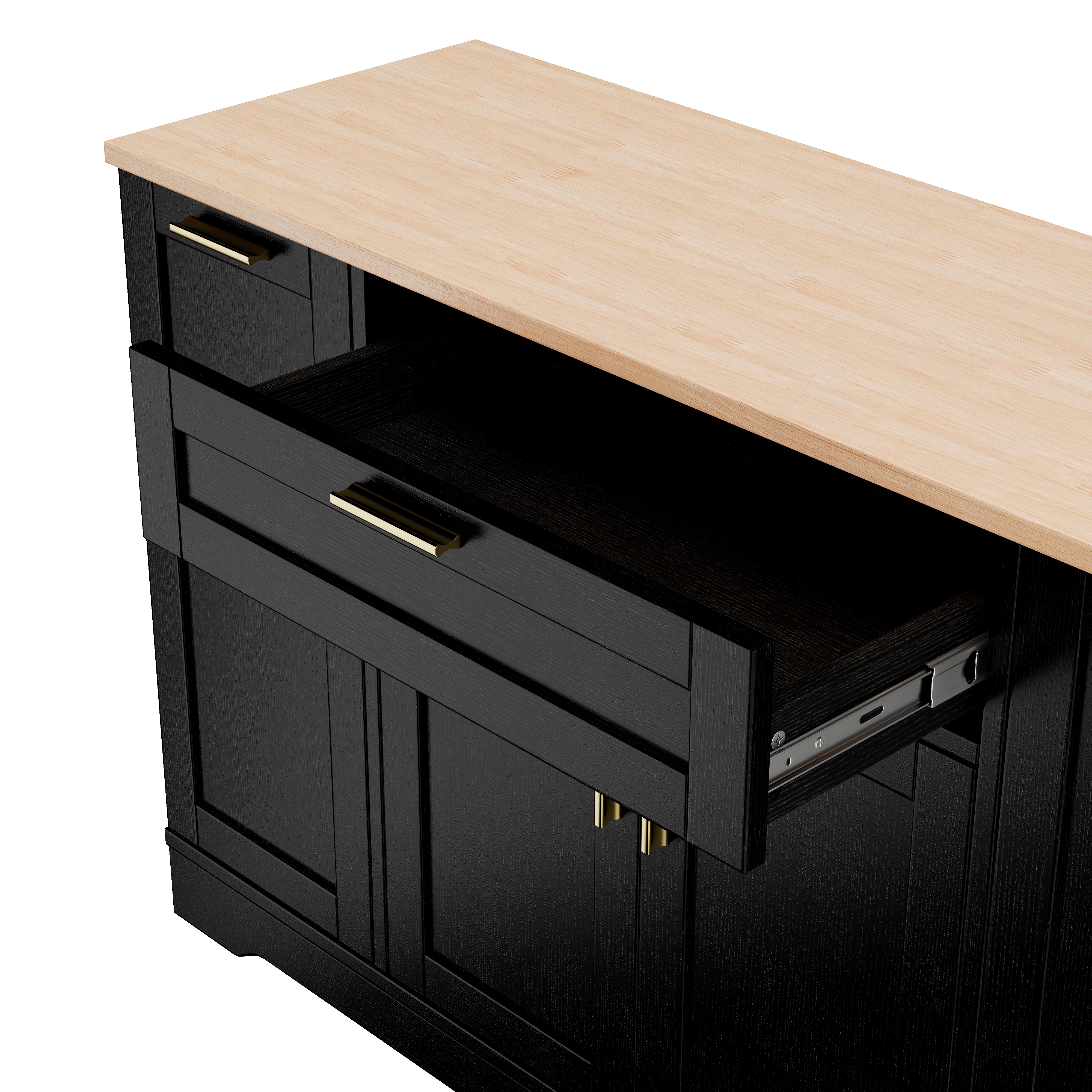 Trexm Multi-functional Sideboard With Extendable Dining Table_voghion.com