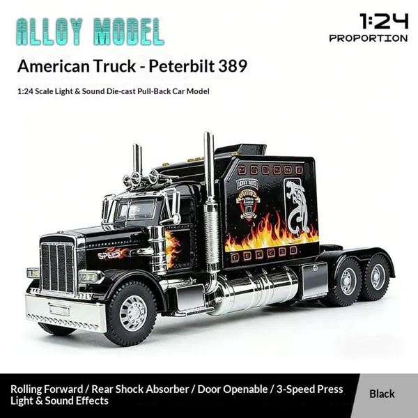 Semi Truck Toys For Boy Heavy Trucks,Metal Diecast Trucks Model Pull Back Cars With Light And Sound,Truck And Trailer Toys For Boys,Toy Trucks For Boys Age 4-8