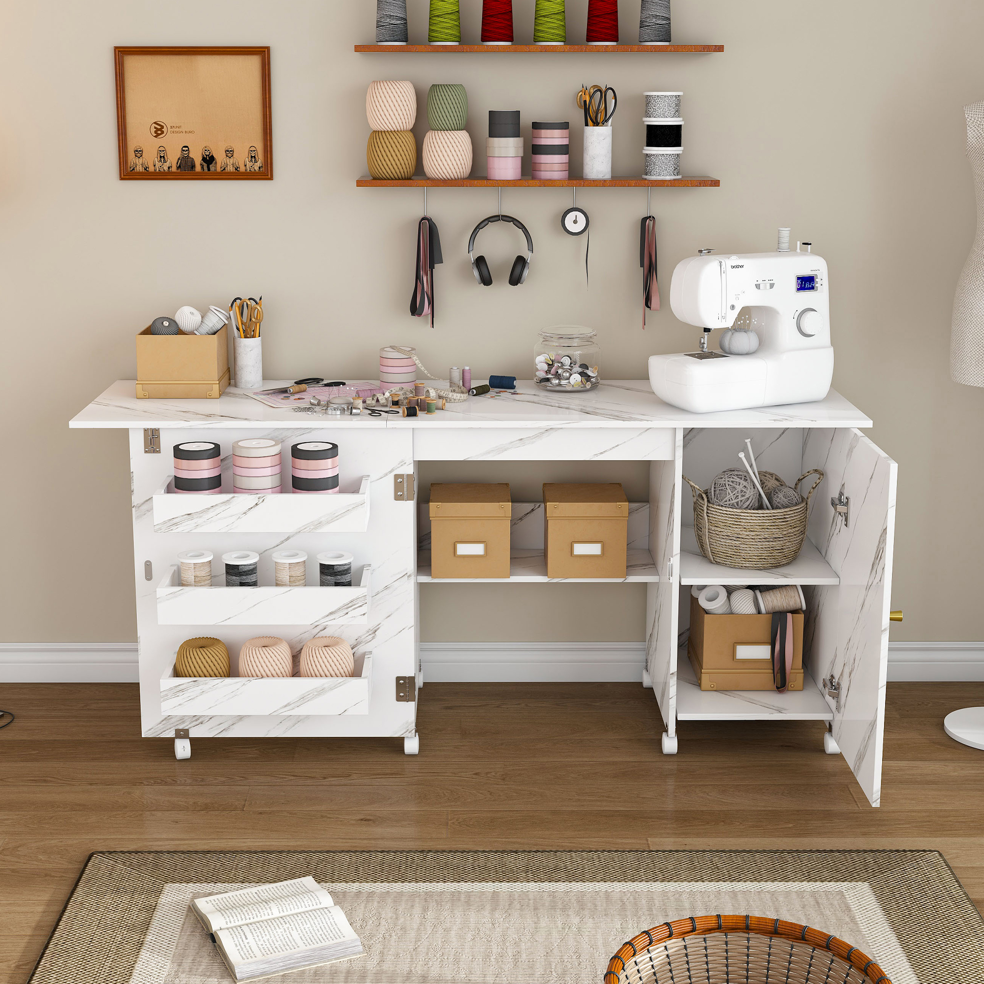 57.5 Foldable Sewing Machine Table