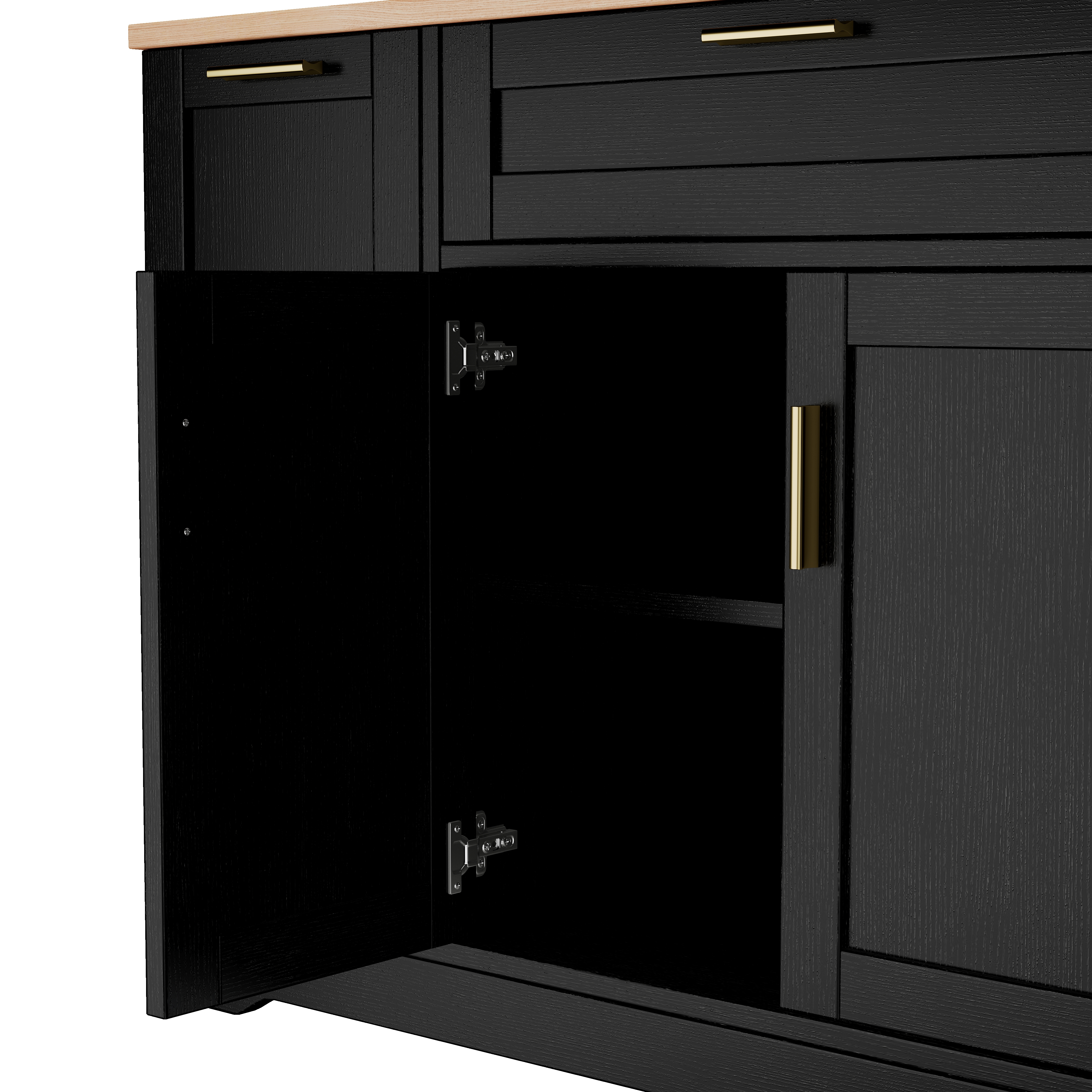 Trexm Multi-functional Sideboard With Extendable Dining Table_voghion.com