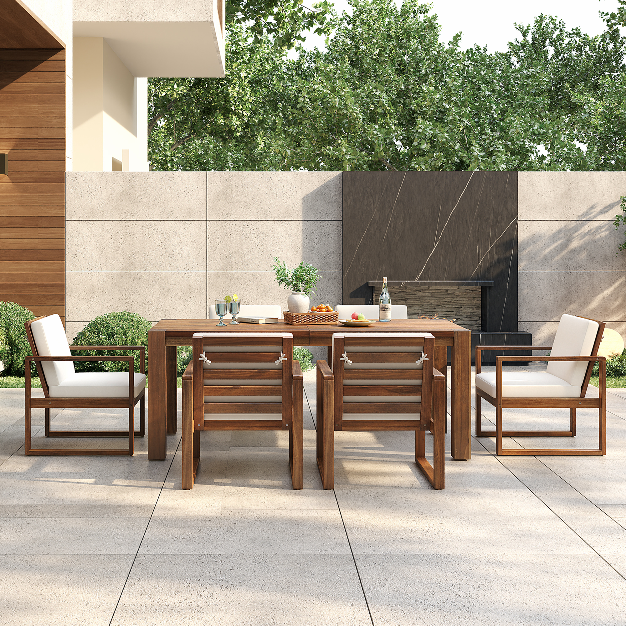 TREXM Patio Table and Chairs Set Outdoor Dining Set for 6 — photo 2