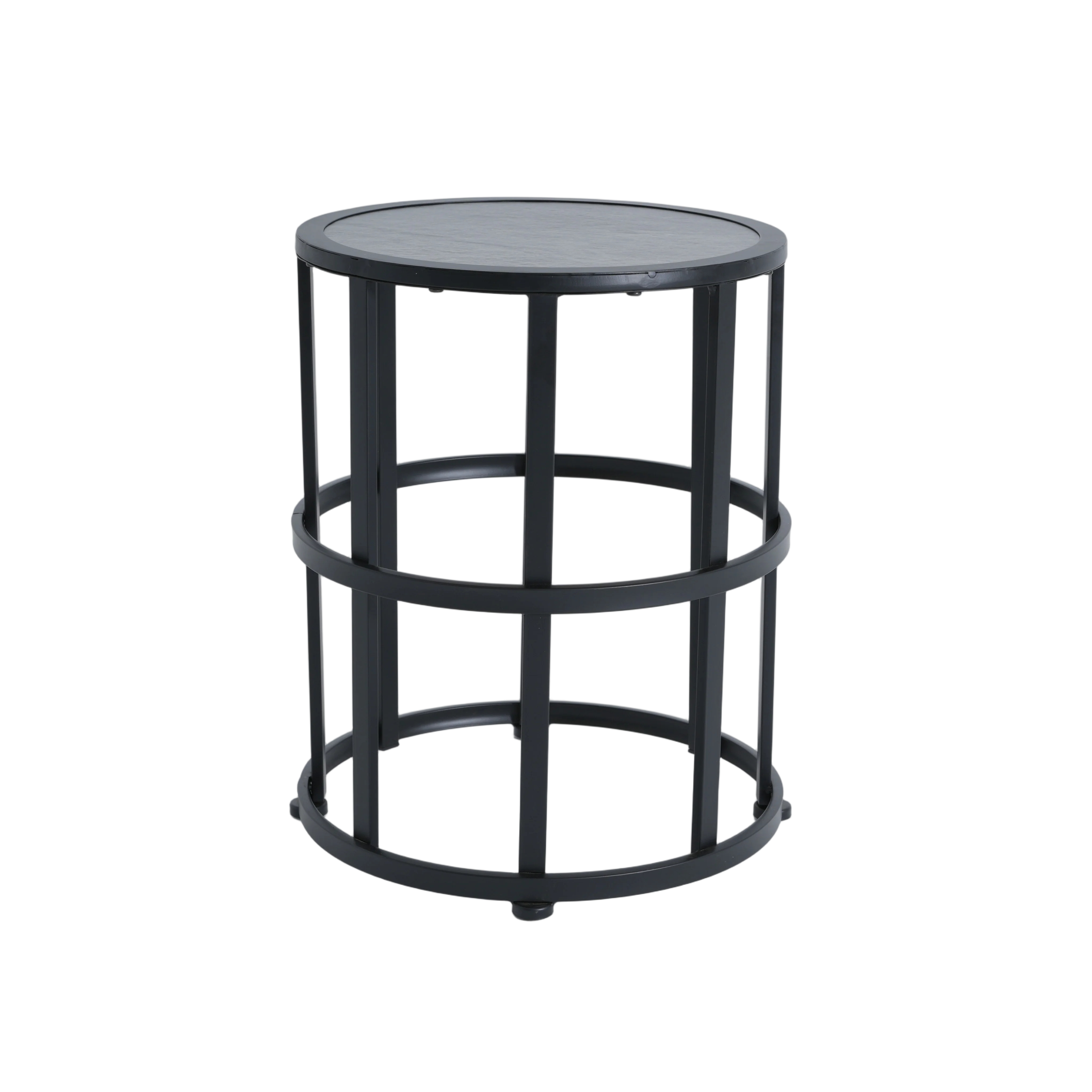 Ceramic Tile Side Table With Powder Coated Iron Frame - Lightweight & Weatherproof Patio Accent_voghion.com