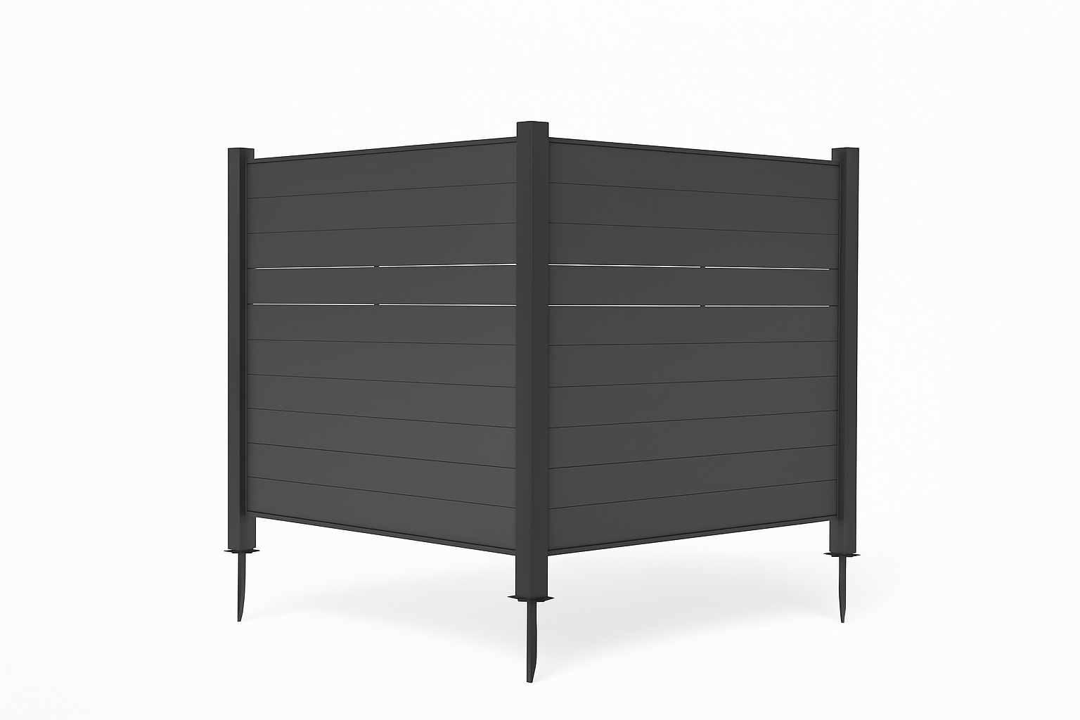 Outdoor Privacy Screens, 50  W X 50  H Air Conditioner Fence, Trash Can Enclosure With Metal Stakes, Metal Decorative Fences For Garden  Patio 2 Panels, Black