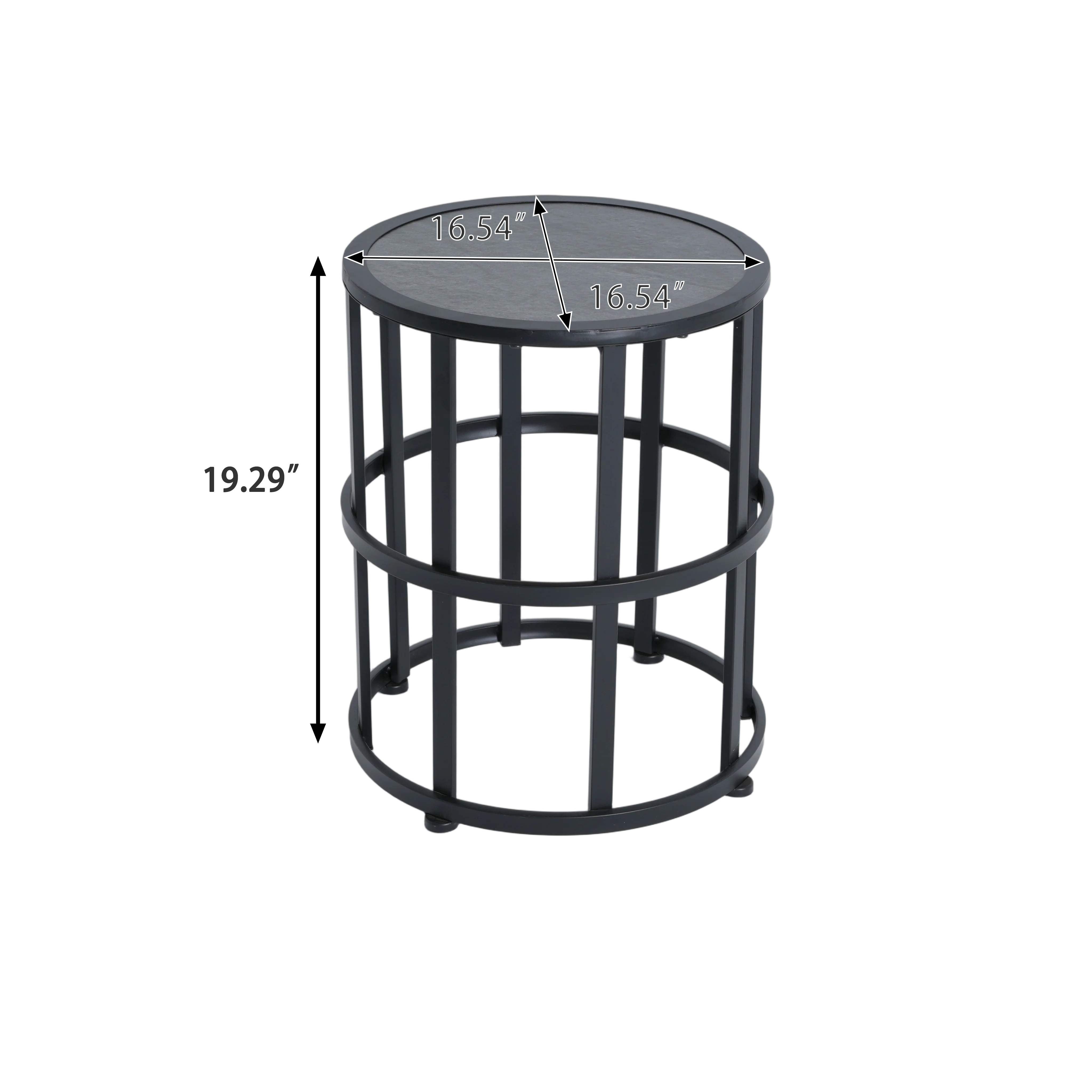Ceramic Tile Side Table With Powder Coated Iron Frame - Lightweight & Weatherproof Patio Accent_voghion.com