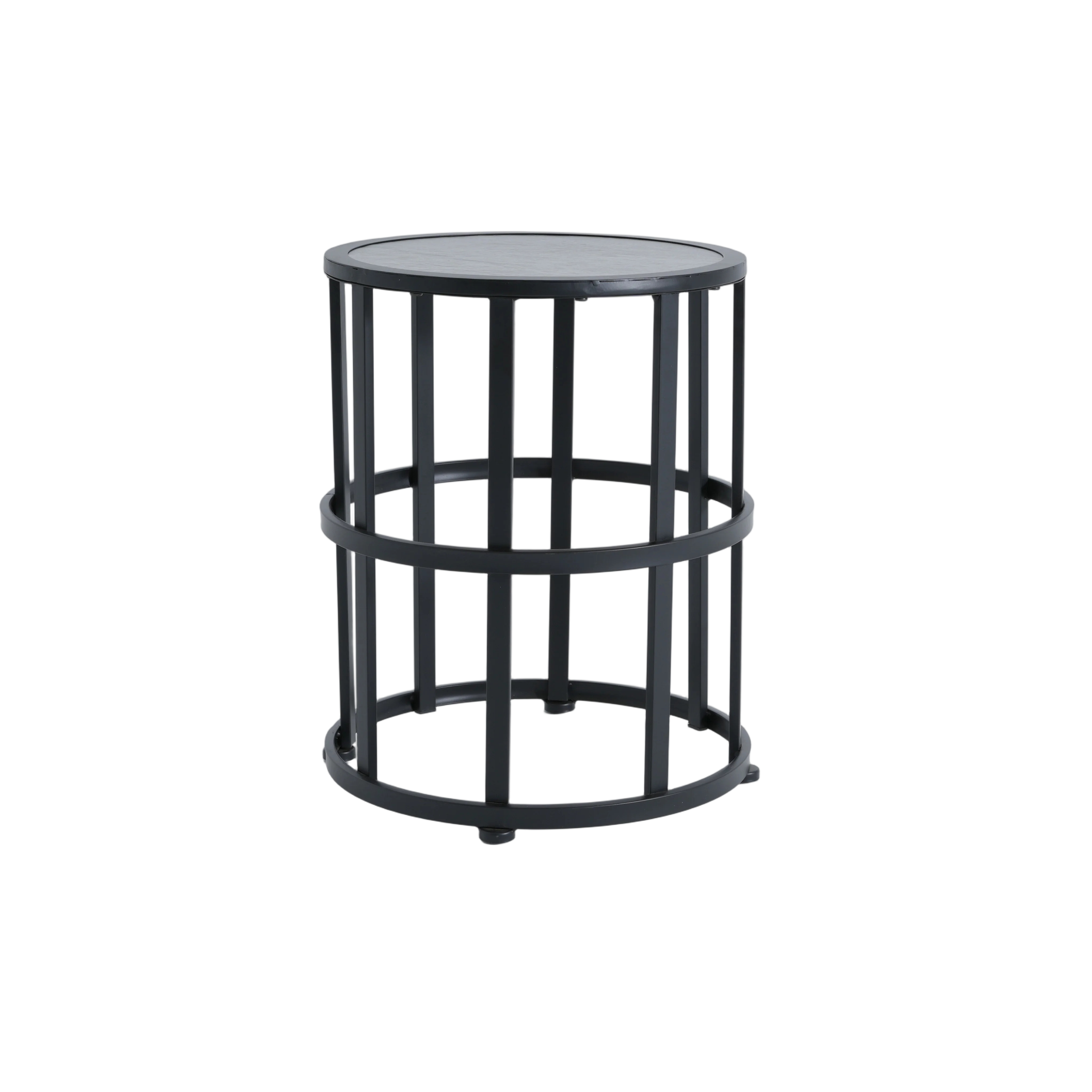 Ceramic Tile Side Table With Powder Coated Iron Frame - Lightweight & Weatherproof Patio Accent_voghion.com
