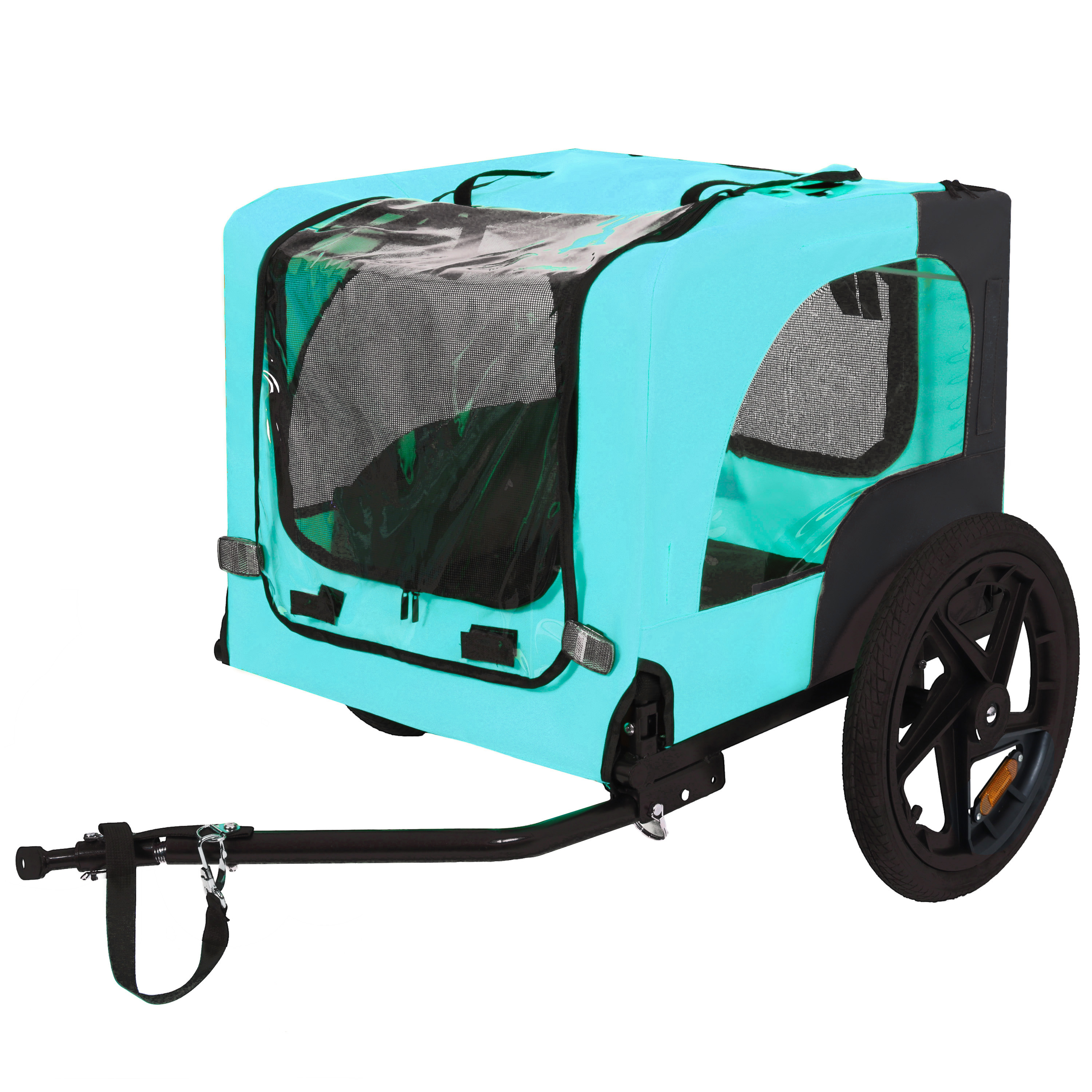 Pet Bike Trailer Dog Cart For Bicycle,Suitable For Small And Medium Pets, Easy Folding Cart Frame, Quick Release Wheel, Non-Slip Floor, Internal Leash