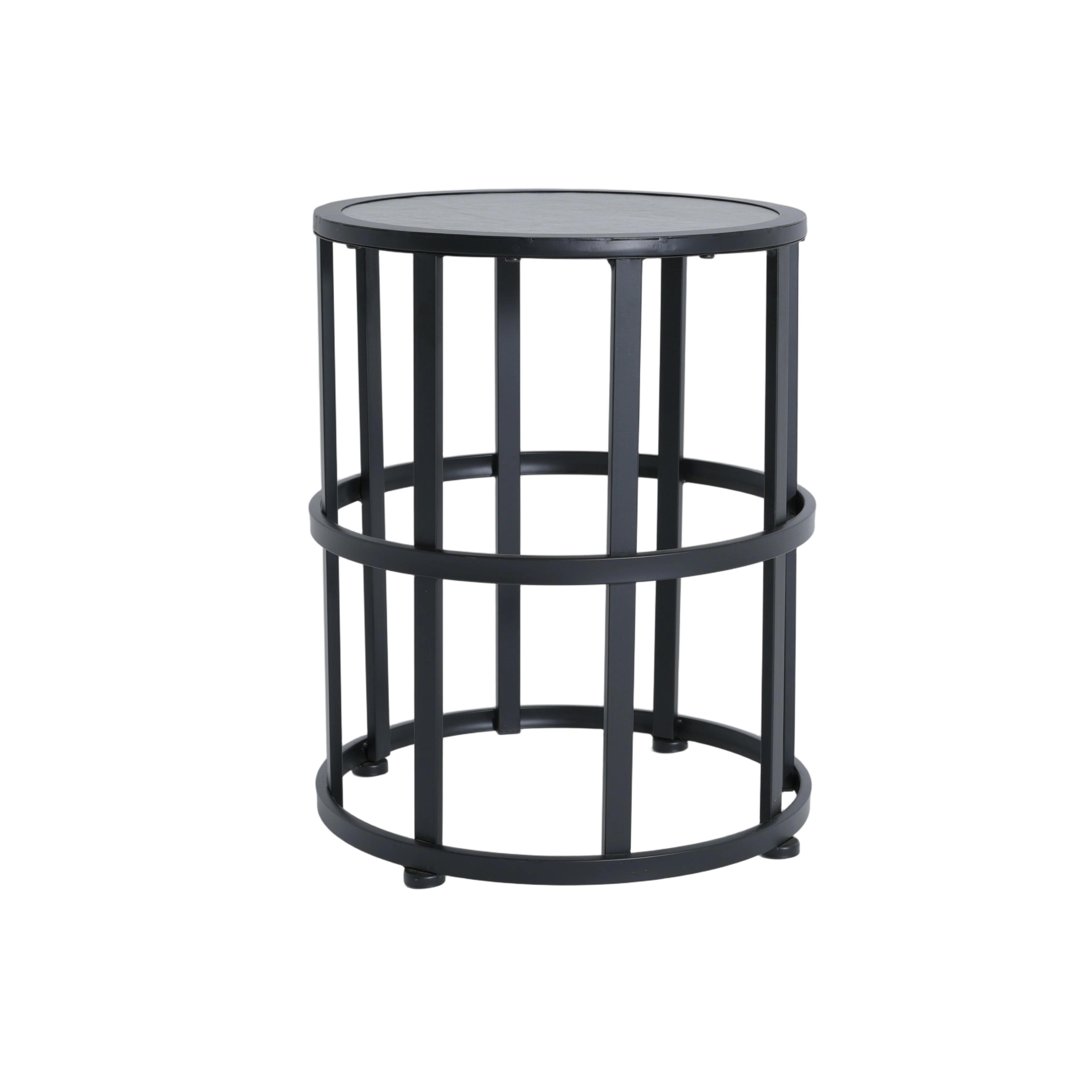 Ceramic Tile Side Table With Powder Coated Iron Frame - Lightweight & Weatherproof Patio Accent_voghion.com