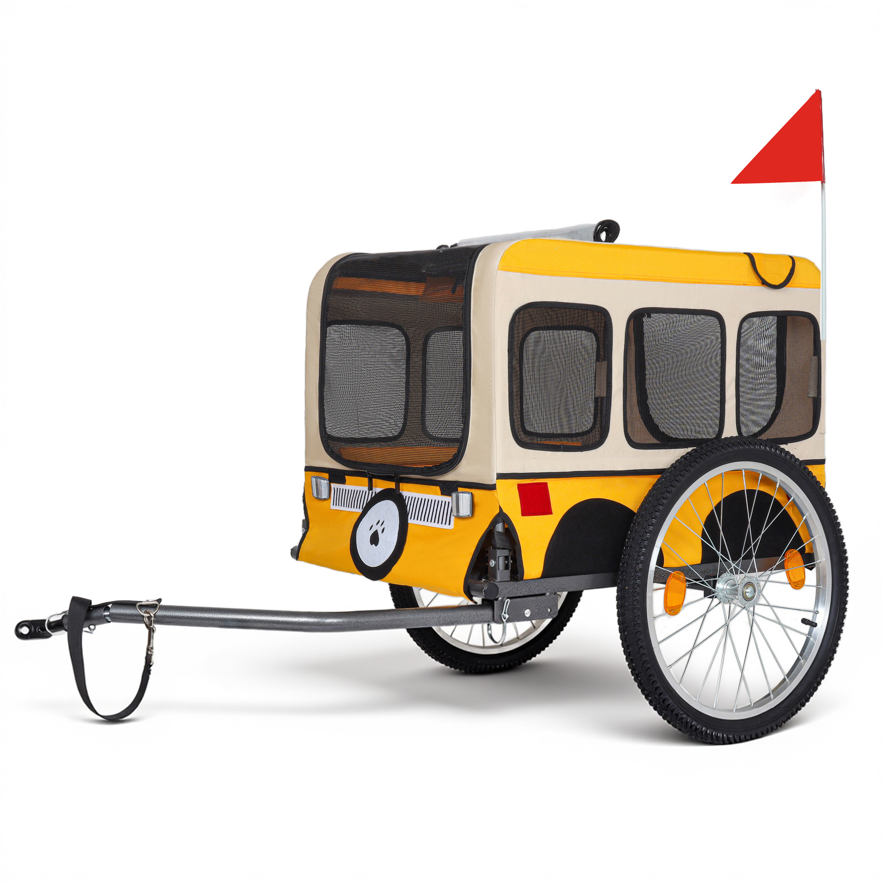 Large Folding Bike Trailer For Dogs - 20x2 1 8 Inches Wheels, Heavy-Duty Steel... 4