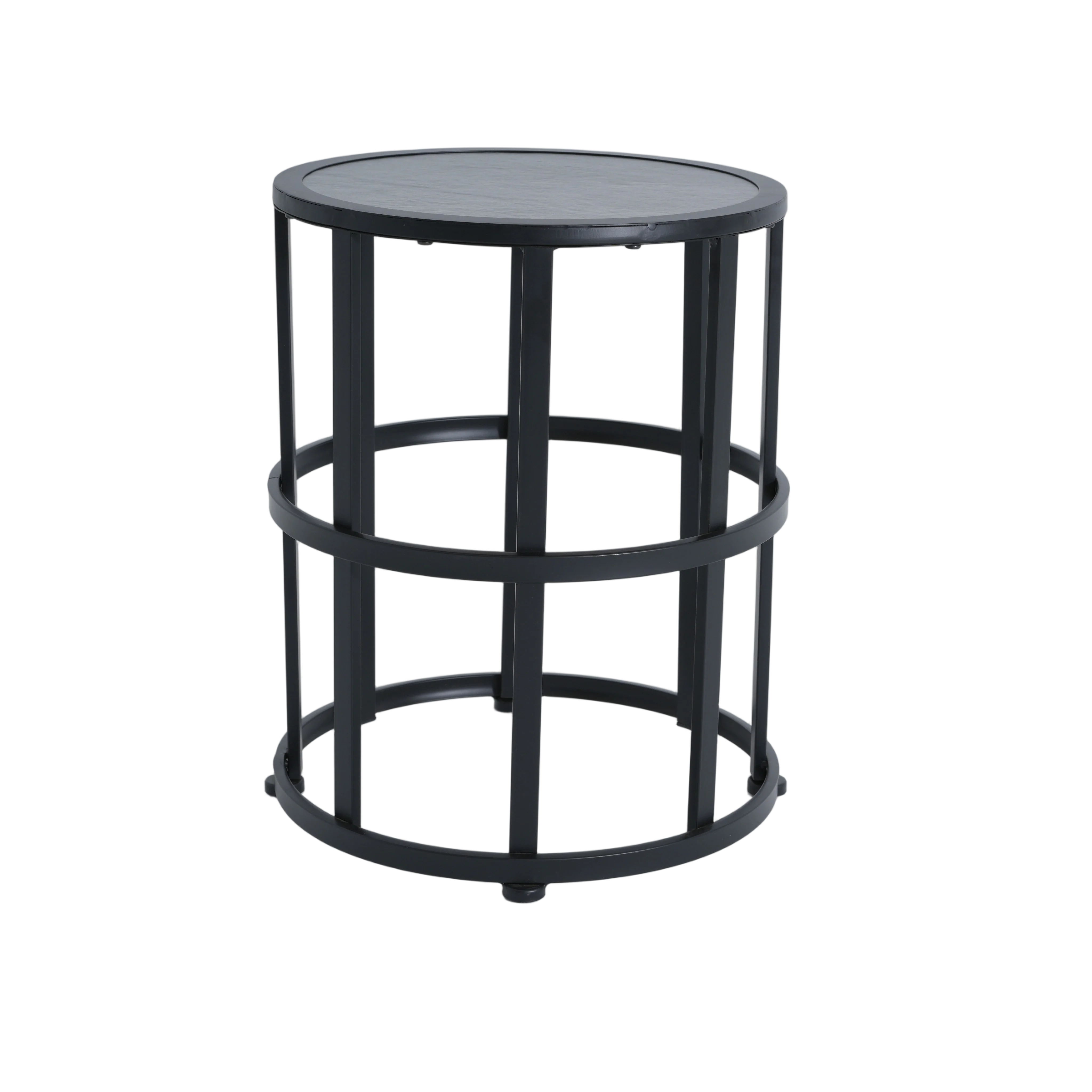 Ceramic Tile Side Table With Powder Coated Iron Frame - Lightweight & Weatherproof Patio Accent_voghion.com