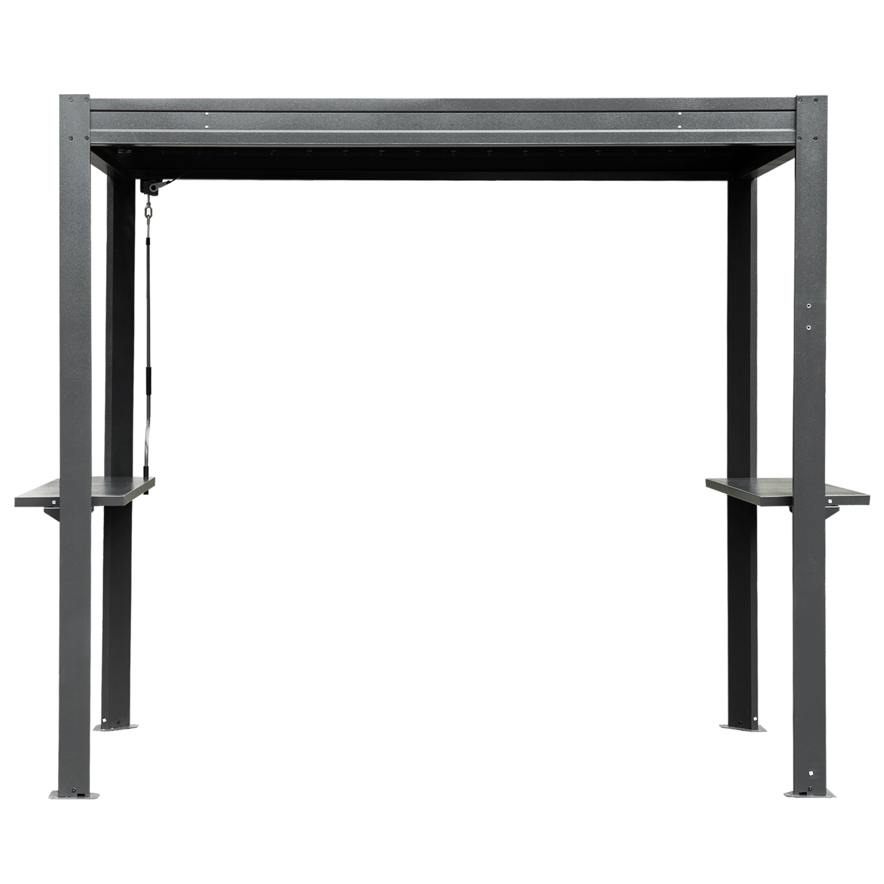 8x5 FT Grill Louvered Pergola For Outdoor Grill, Hardtop Grill Pergola With Built-in Gutter Adjustable Rainproof Roof, Metal Shelter Gazebo For Patio B Ackyard Deck -Gray - Image 1