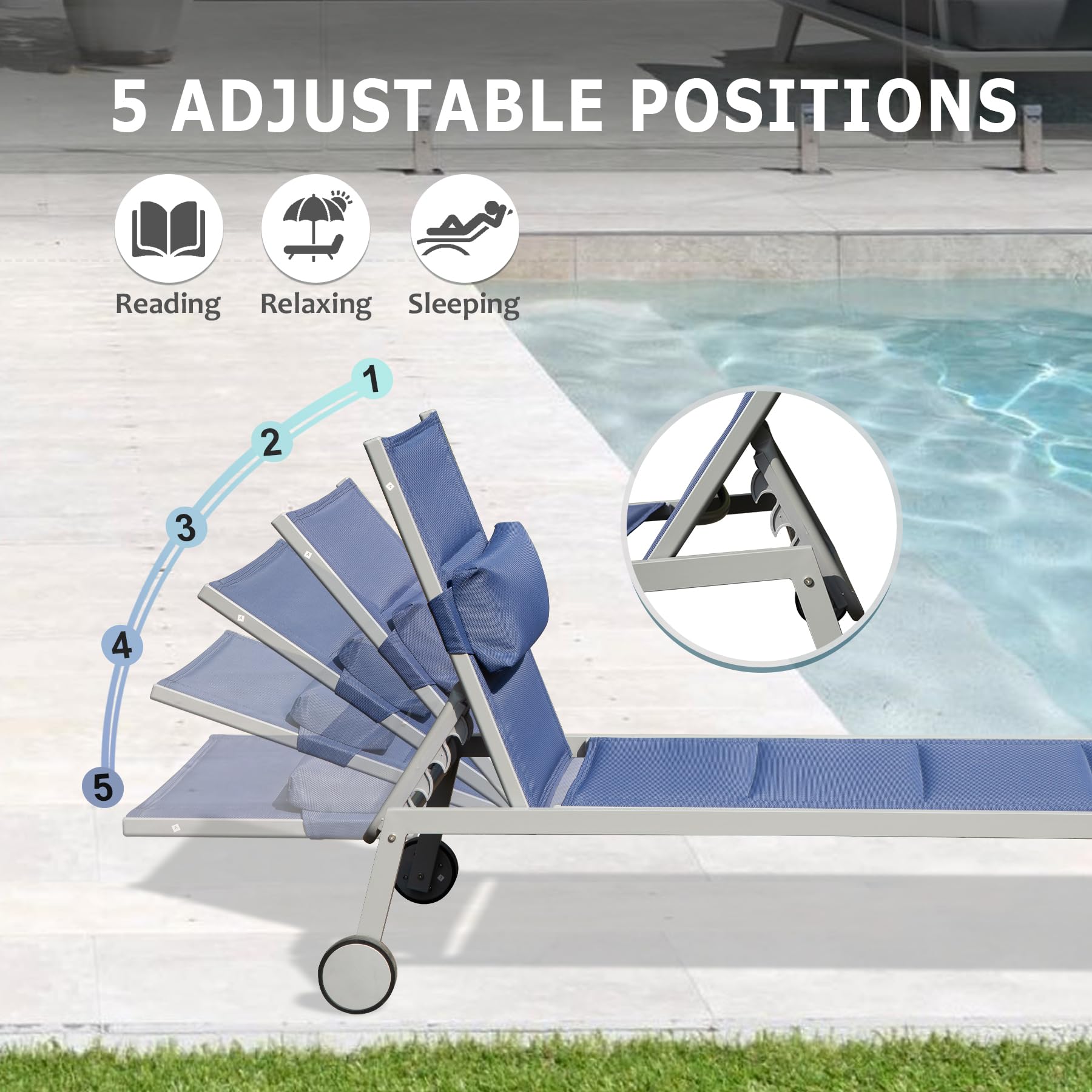 Aluminum Outdoor Chaise Lounge Set, picture 3 of 4
