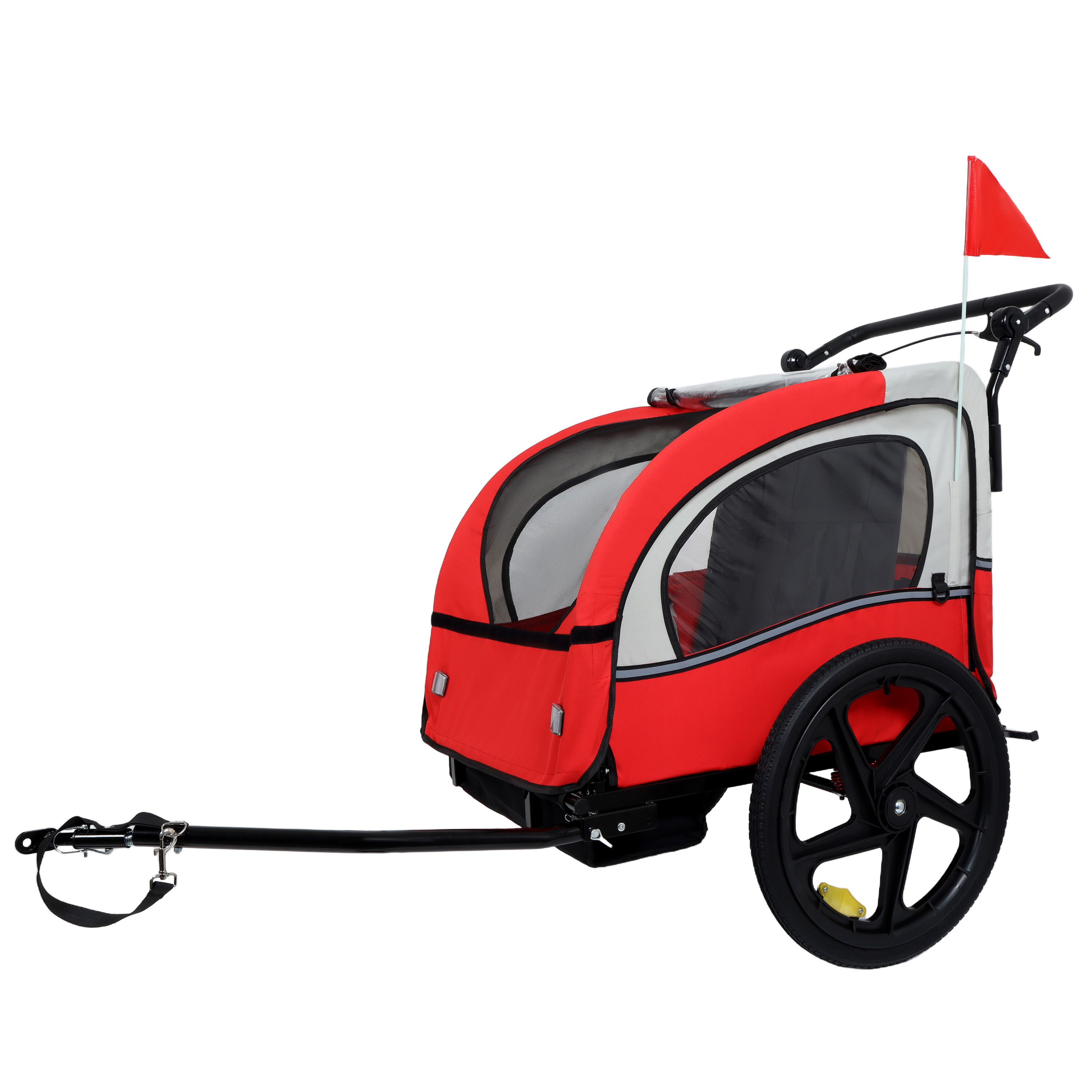 2-in-1 Double 2 Seat With 5-point Safety Harnesses Bicycle Bike Trailer Jogger... 3