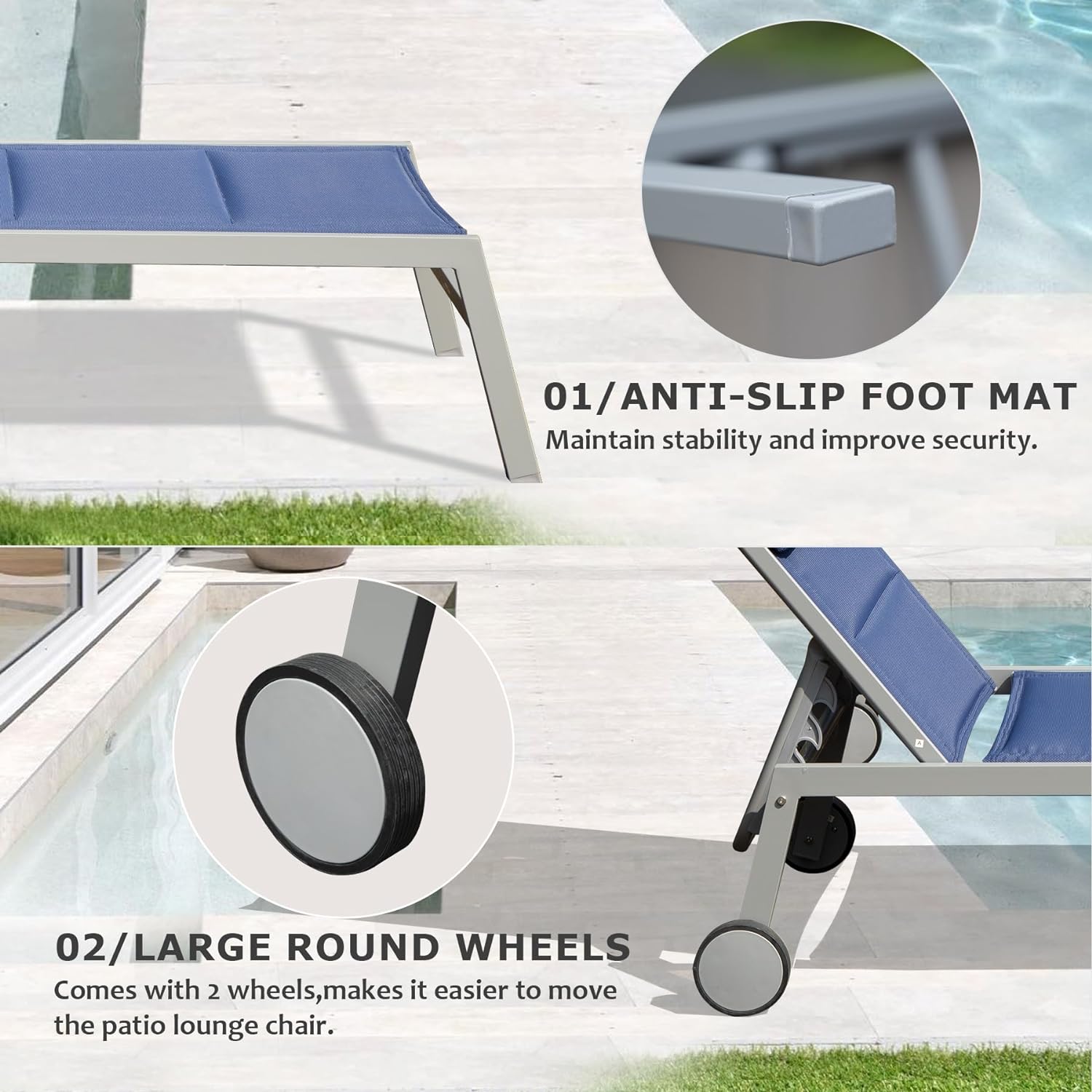 Aluminum Outdoor Chaise Lounge Set, picture 4 of 4