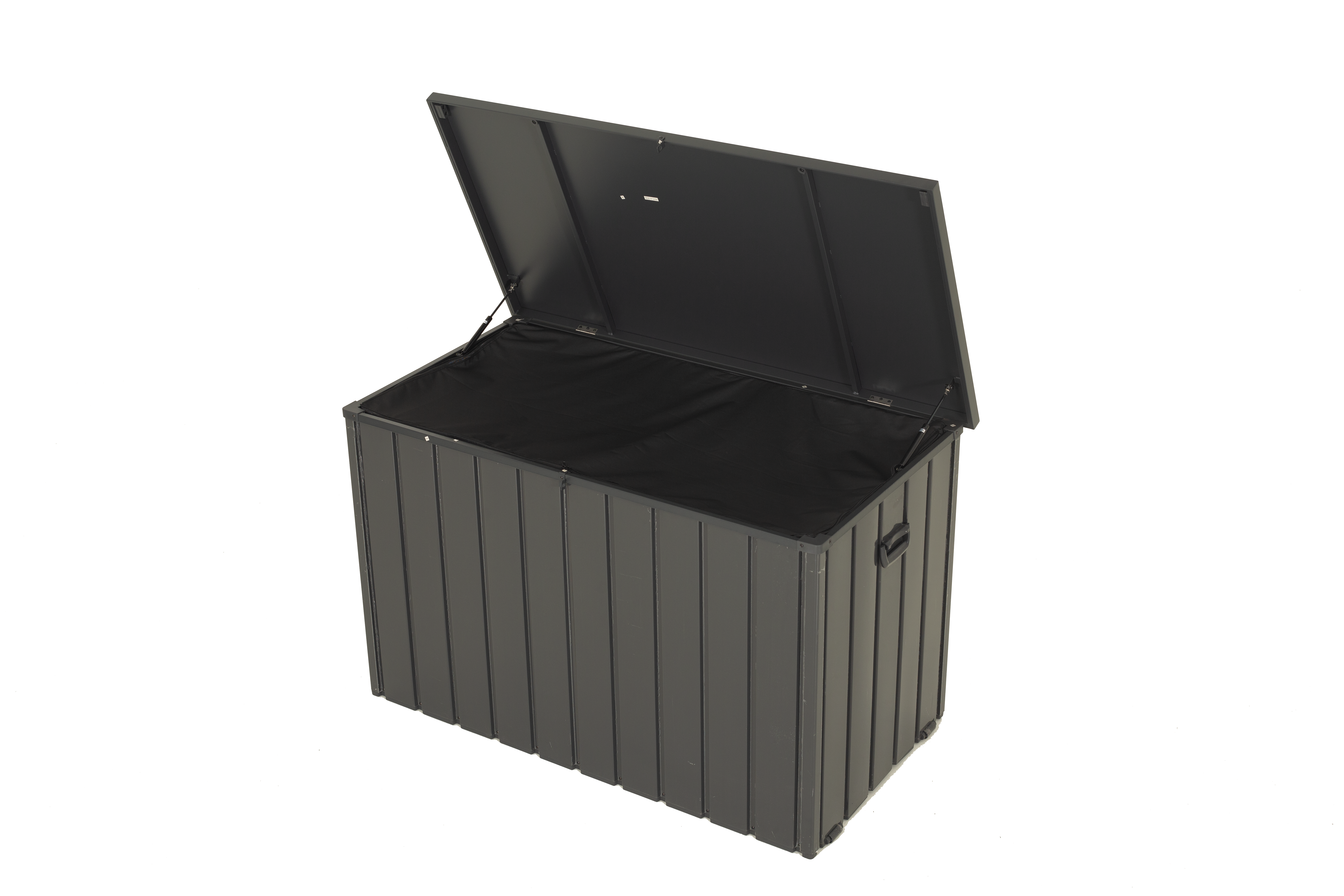 Outdoor Storage Box, 200 Gallon Metal Deck Box Built-in A Oxford Fabric Storage Bag, Lockable & Waterproof Outside Patio Storage Box - Gray - Image 1