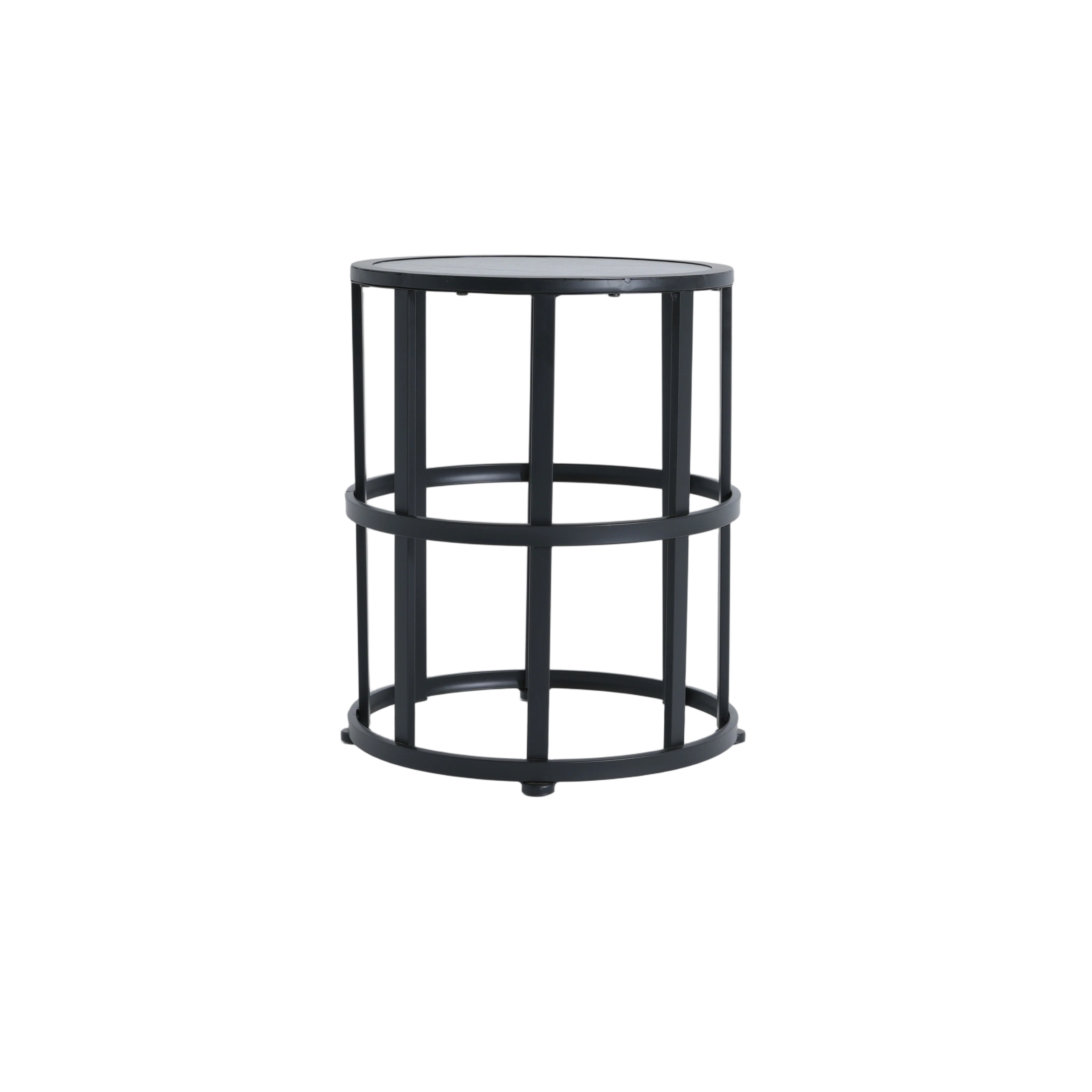 Ceramic Tile Side Table With Powder Coated Iron Frame - Lightweight & Weatherproof Patio Accent_voghion.com