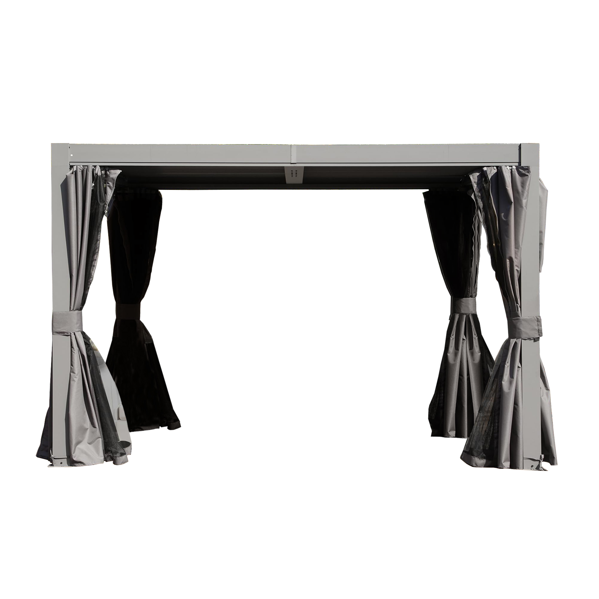 10x10 FT Outdoor Louvered Pergola With Adjustable Louvers-Gray