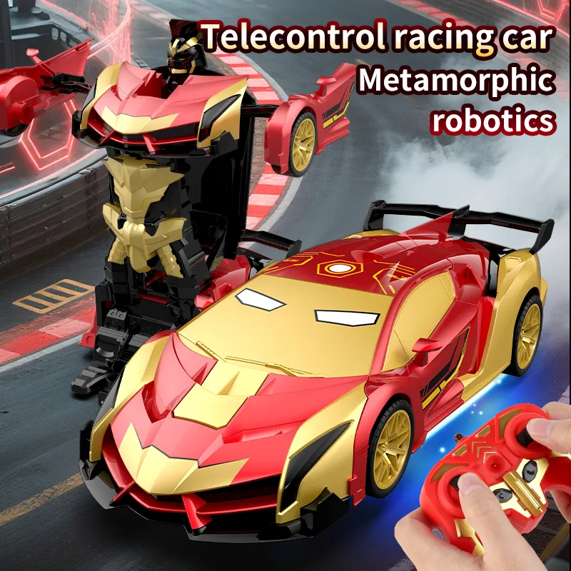 Transforming Remote Control Car Robot, R&C Car Toy, One-Button Deformation, Children's Day Gifts, 1-18 Scale 360' Rotating Drifting, Toys Suitable For Kids Over 3 Years Old, Educational Toy, Birthday