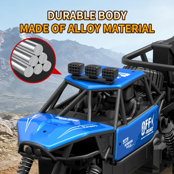 All-terrain Electric Toy Car, Alloy Car, 1-20 Scale Model Car, 2.4GHz R&C Off-road Car, High-speed Car, With Headlights And Shock Absorption, Birthday Gifts For Kids Over 3 Years Old