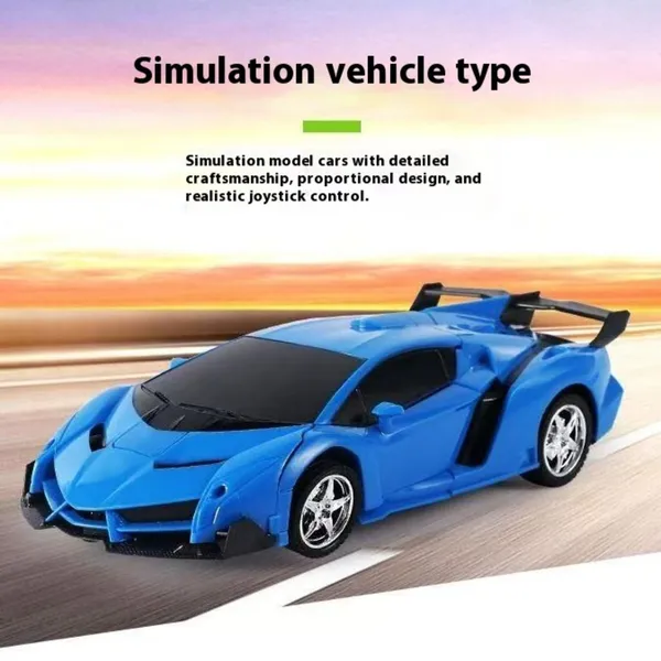 Transforming Car Robot, One-Button Deformation R&C Toy Car, 1-18 Scale 360' Rotating Drifting, Toys Suitable For Kids Over 3 Years Old, Educational Toys, Children's Day Gift, Birthday