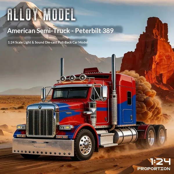 Rear Pull Truck -1-24 Ratio Collectible Alloy Model Car Toy With Realistic Design, Detailed Wheels And Chrome Elements, Perfect Gift For Young People, Birthday Present