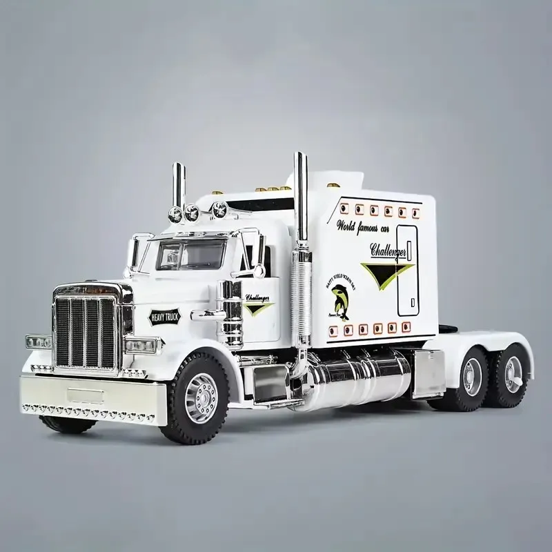 Rear Pull Truck -1-24 Ratio Collectible Alloy Model Car Toy With Realistic Design, Detailed Wheels And Chrome Elements, Perfect Gift For Young People, Birthday Present