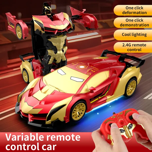 Transforming Remote Control Car Robot, R&C Car Toy, One-Button Deformation, Children's Day Gifts, 1-18 Scale 360' Rotating Drifting, Toys Suitable For Kids Over 3 Years Old, Educational Toy, Birthday