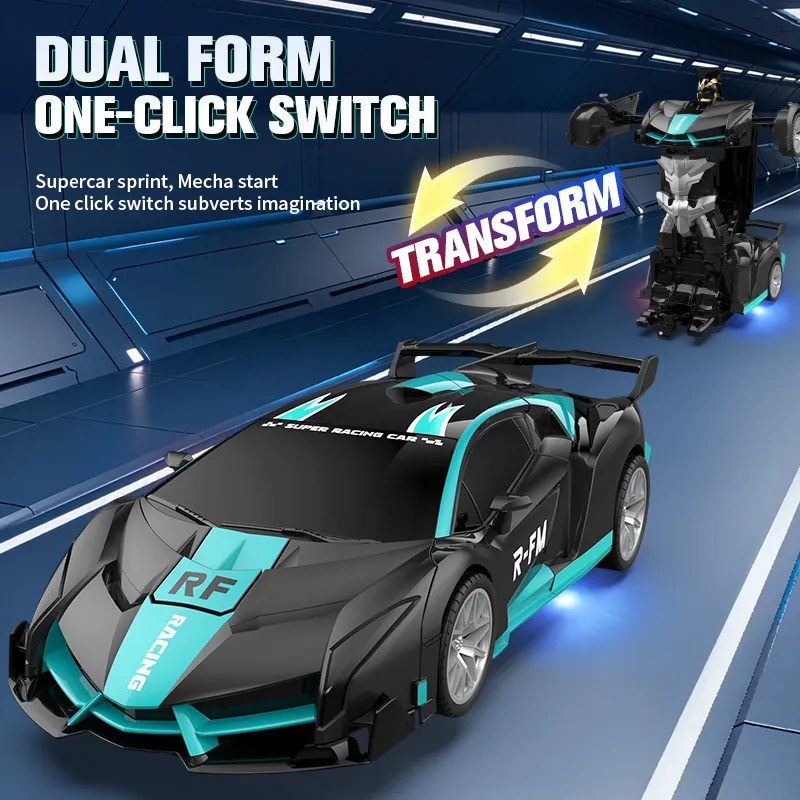 Transforming Car Robot, One-Button Deformation R&C Toy Car, 1-18 Scale 360' Rotating Drifting, Toys Suitable For Kids Over 3 Years Old, Educational Toys, Children's Day Gift, Birthday