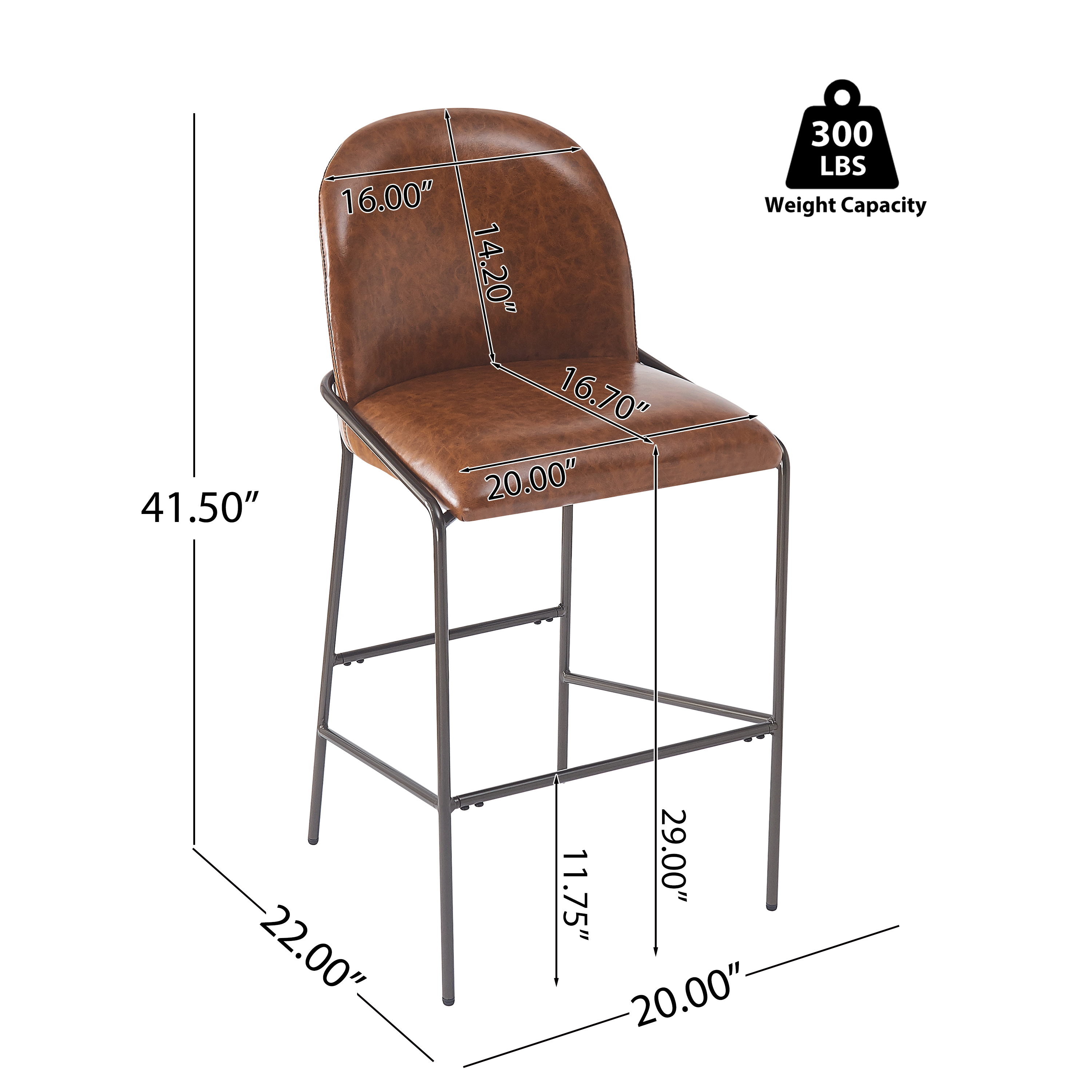 Metal Upholstered Barstool Set, picture 4 of 5