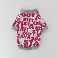 Dog Tide Brand T-shirt Letter Spring And Summer Europe And The United States - Rose Red - View 1