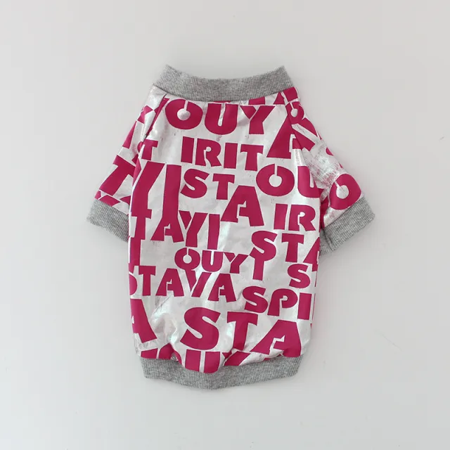 Dog Tide Brand T shirt Letter Spring And Summer Europe And The United States Rose Red - Shop at LoveMi