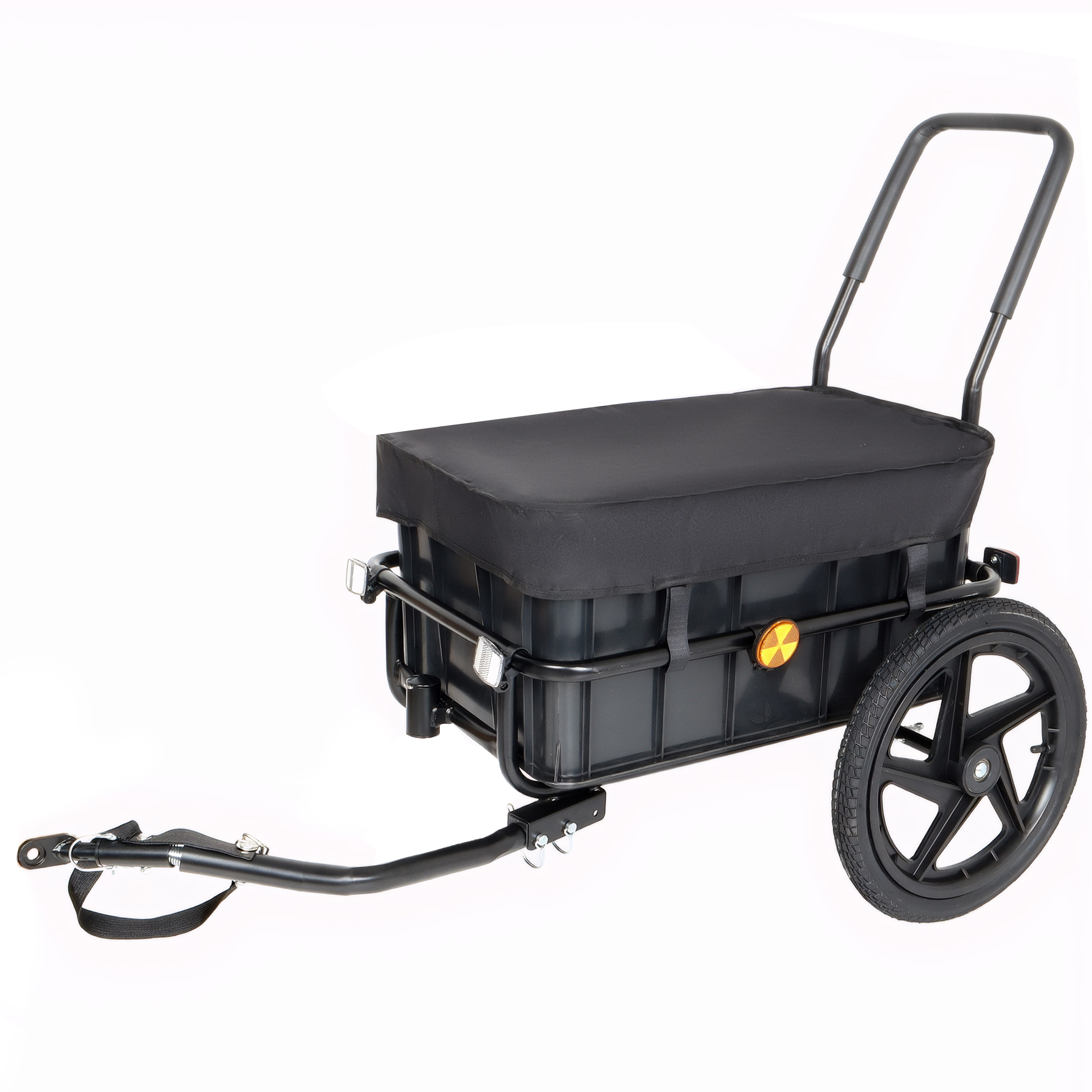 2- In- 1 Bike Cargo Trailer Pushcart Bicycle Trailer With Removable Box And...