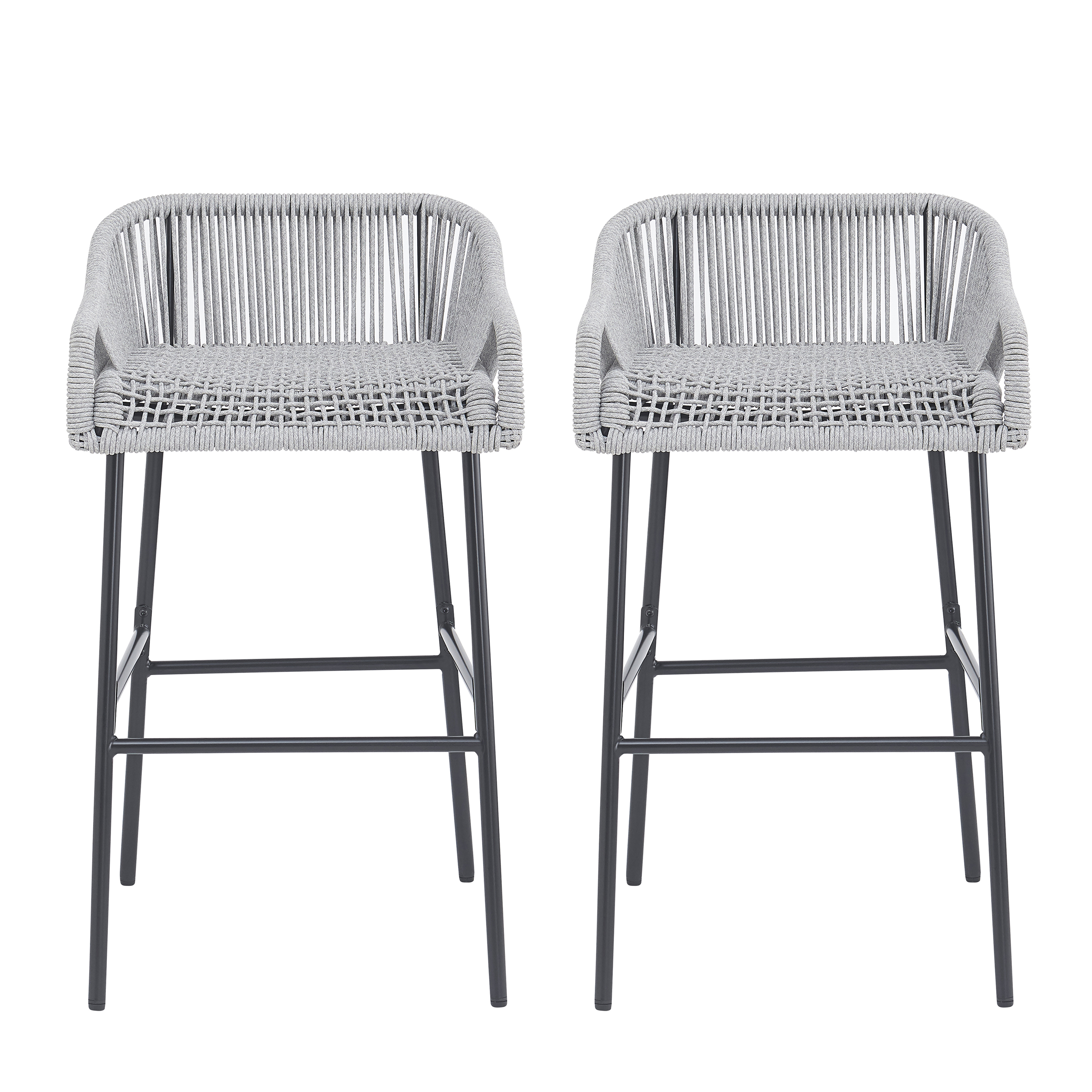 Rope Outdoor Bar Stool Set