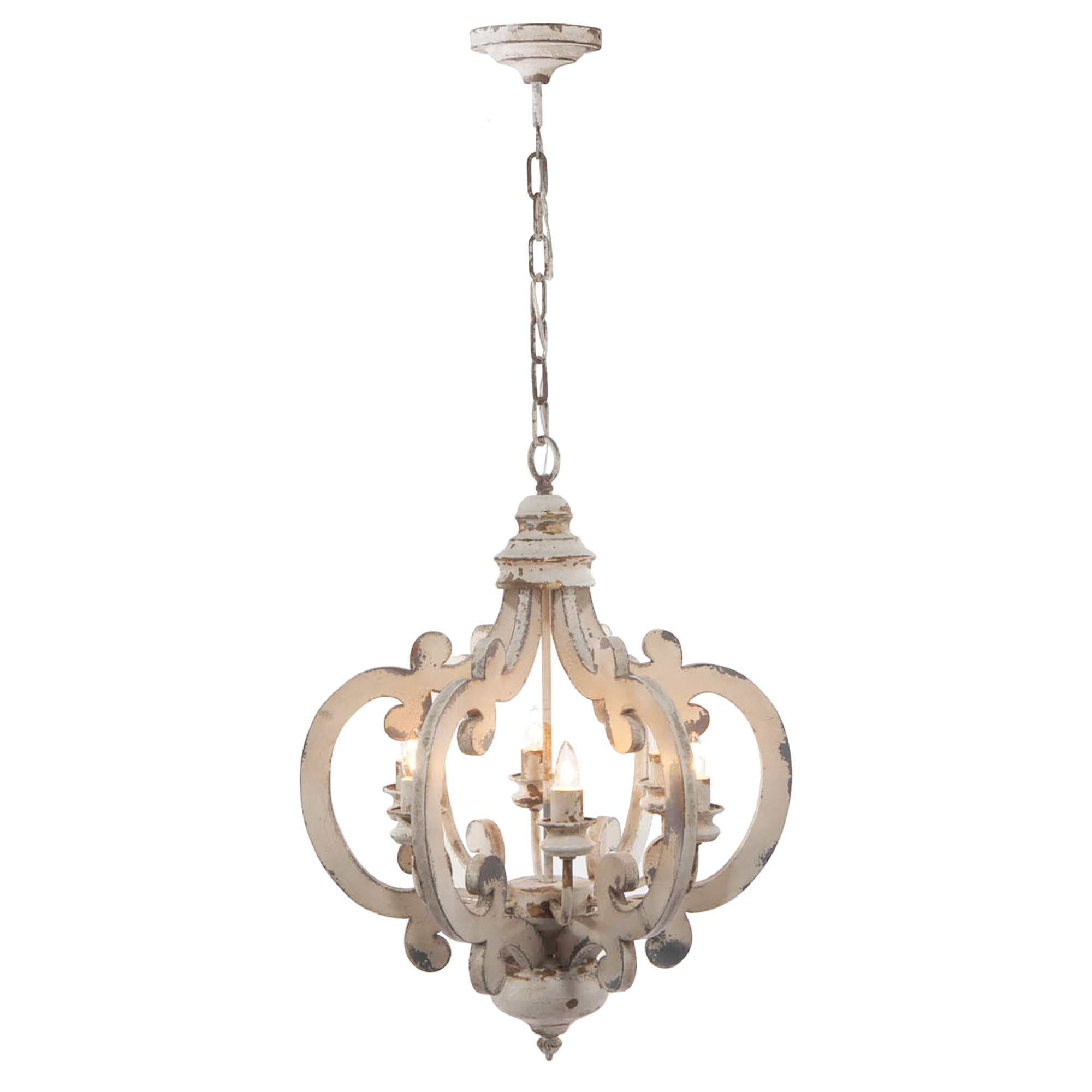 French Country Wood Chandelier 6- Light Farmhouse Pendant Light Fixture With Adjustable Chain For Kitchen… image 2