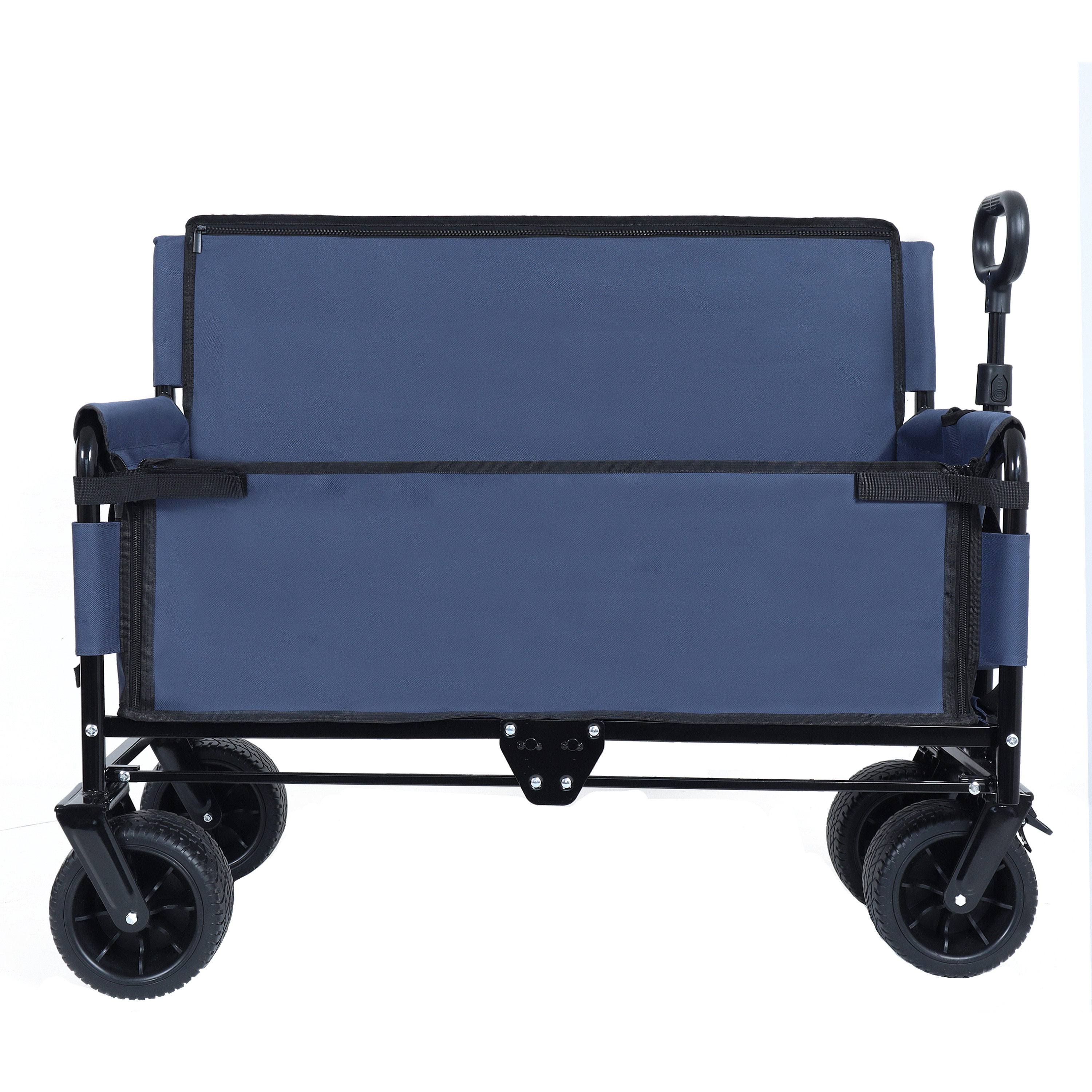 3- In- 1 Convertible Folding Wagon Cart With Bench Seat & Storage -  500lbs Heavy- Duty Utility Wagon  180L Capacity All- Terrain Wheels For Camping  Beach  Sports  Garden  Dark Blue