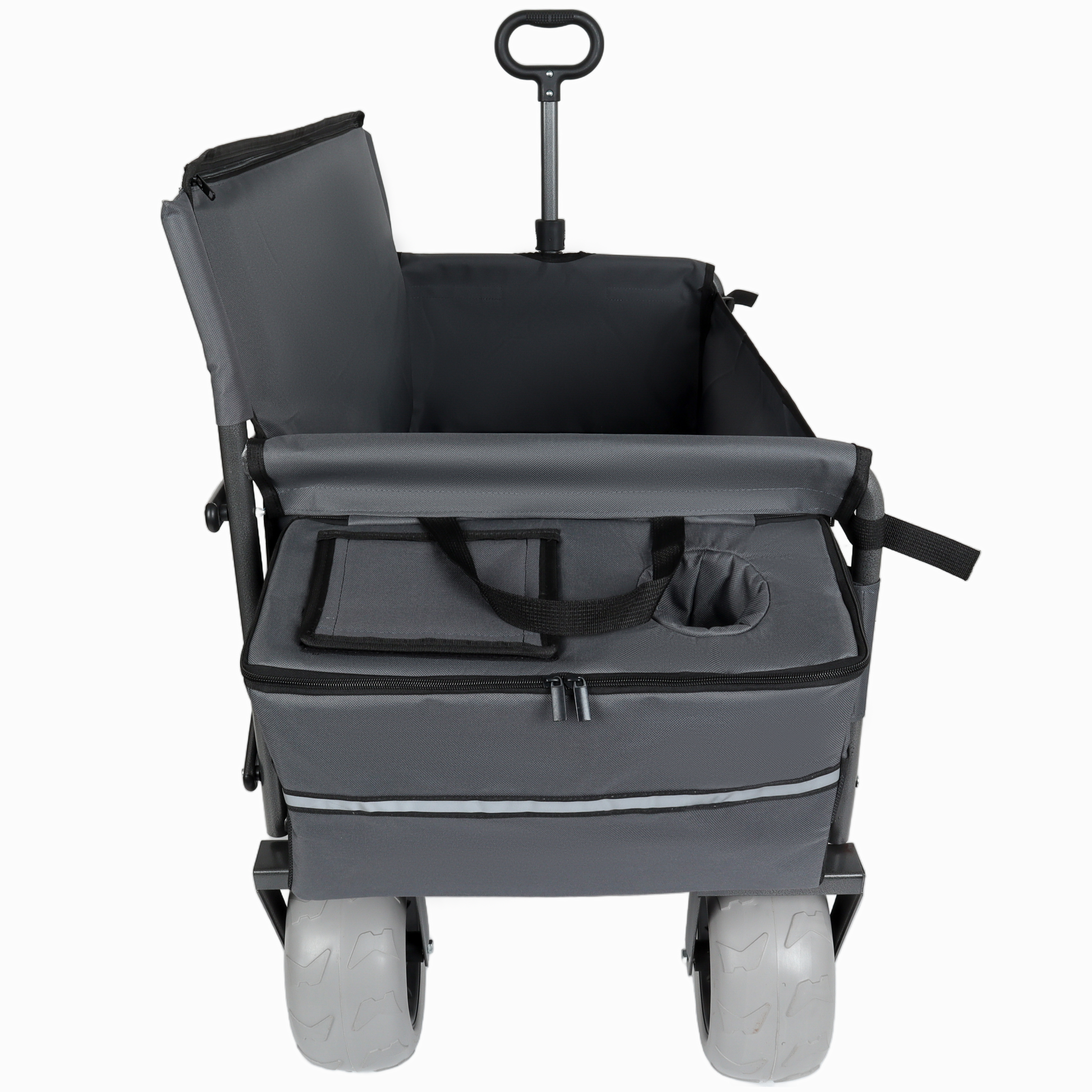 3- In- 1 Folding Wagon With Bench Seat - Patent Protection Includes 1 Ice Pack 500lbs Capacity 9 X4 Beach Tires For Camping & Beach Gray 2d7878f1 29c1 4497 8d03 2d33e072cd69
