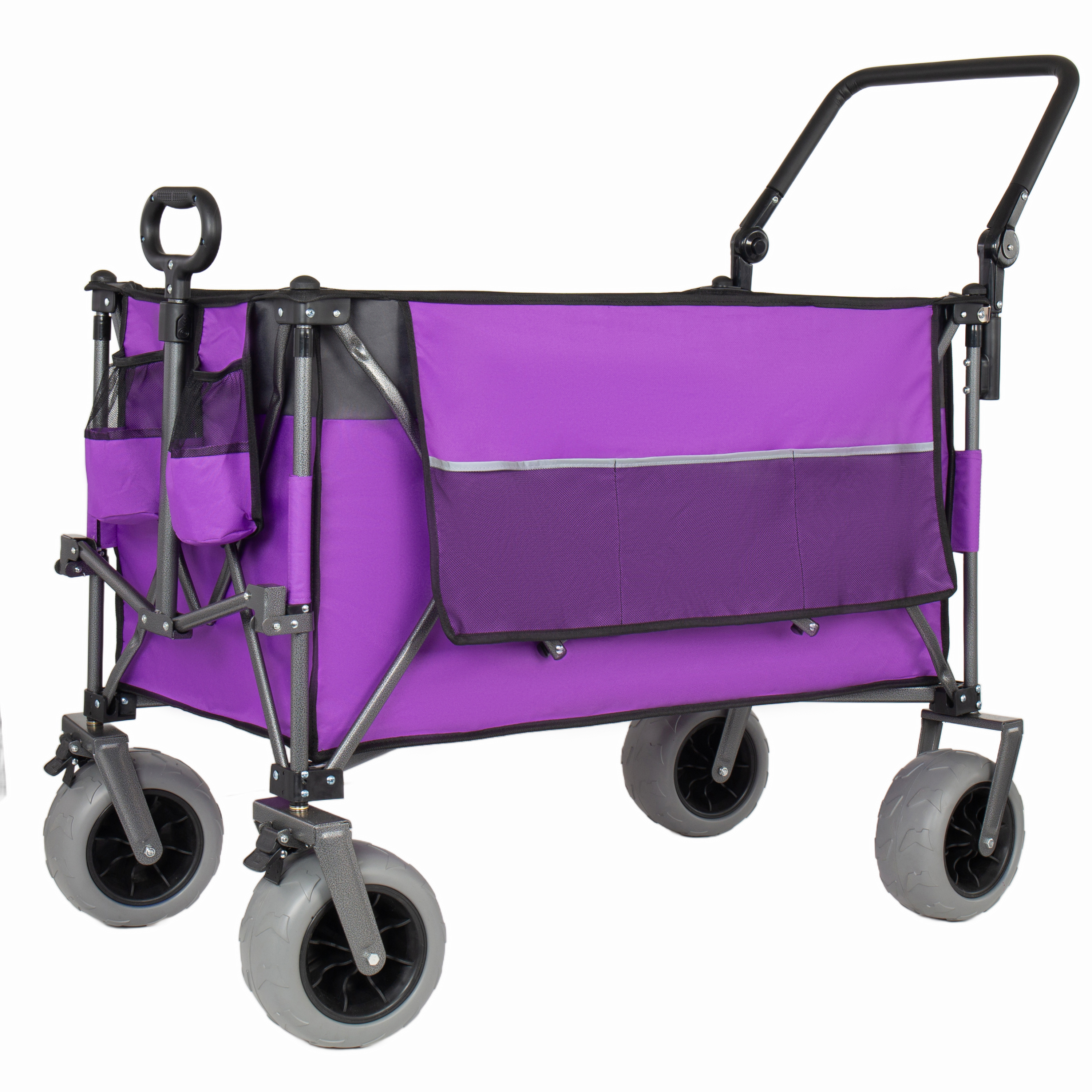 Heavy Duty Folding Garden Wagon With Canopy And All Terrain Tyres_voghion.com