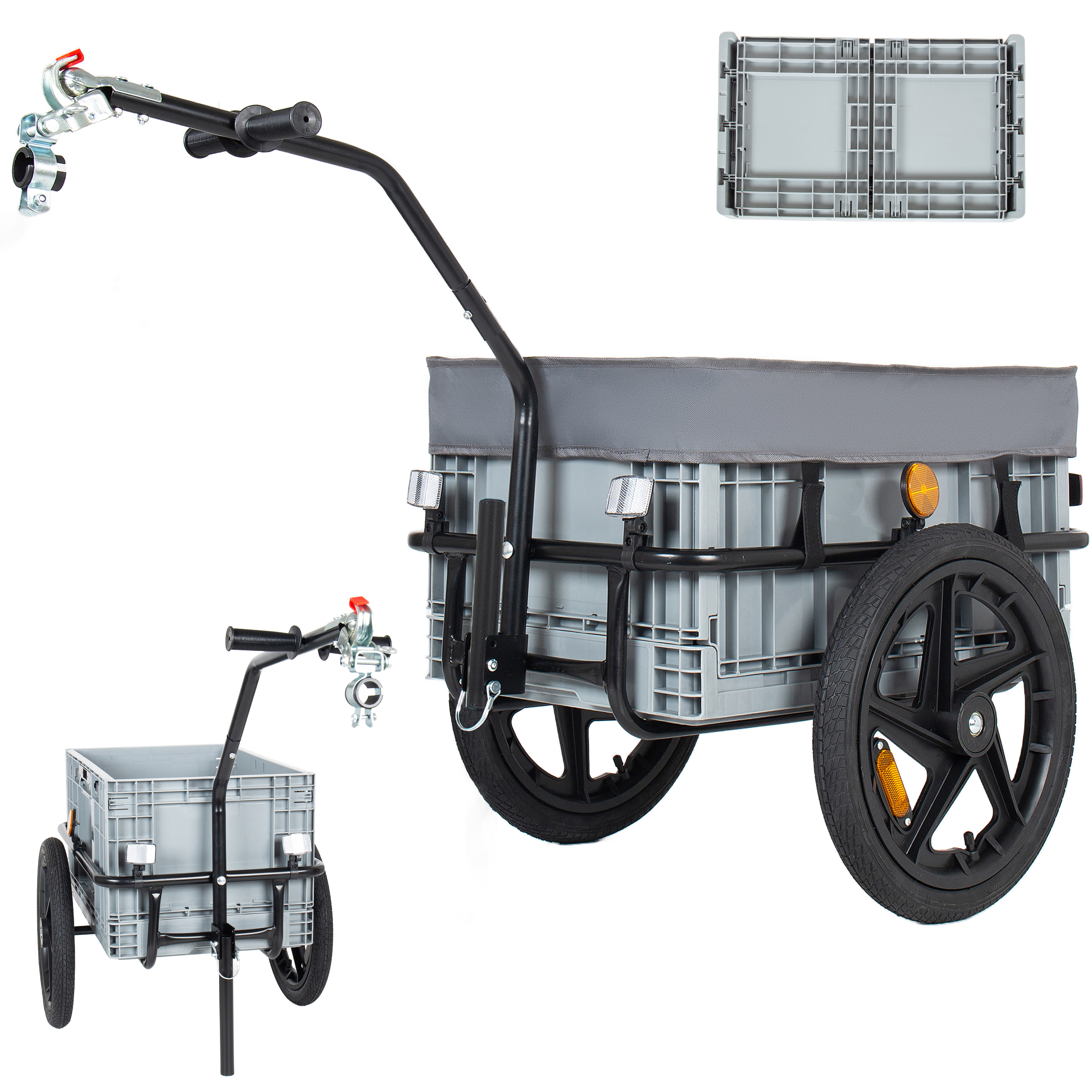 2- In- 1 Bike Cargo Trailer With Foldable Storage Box Removable & Waterproof...