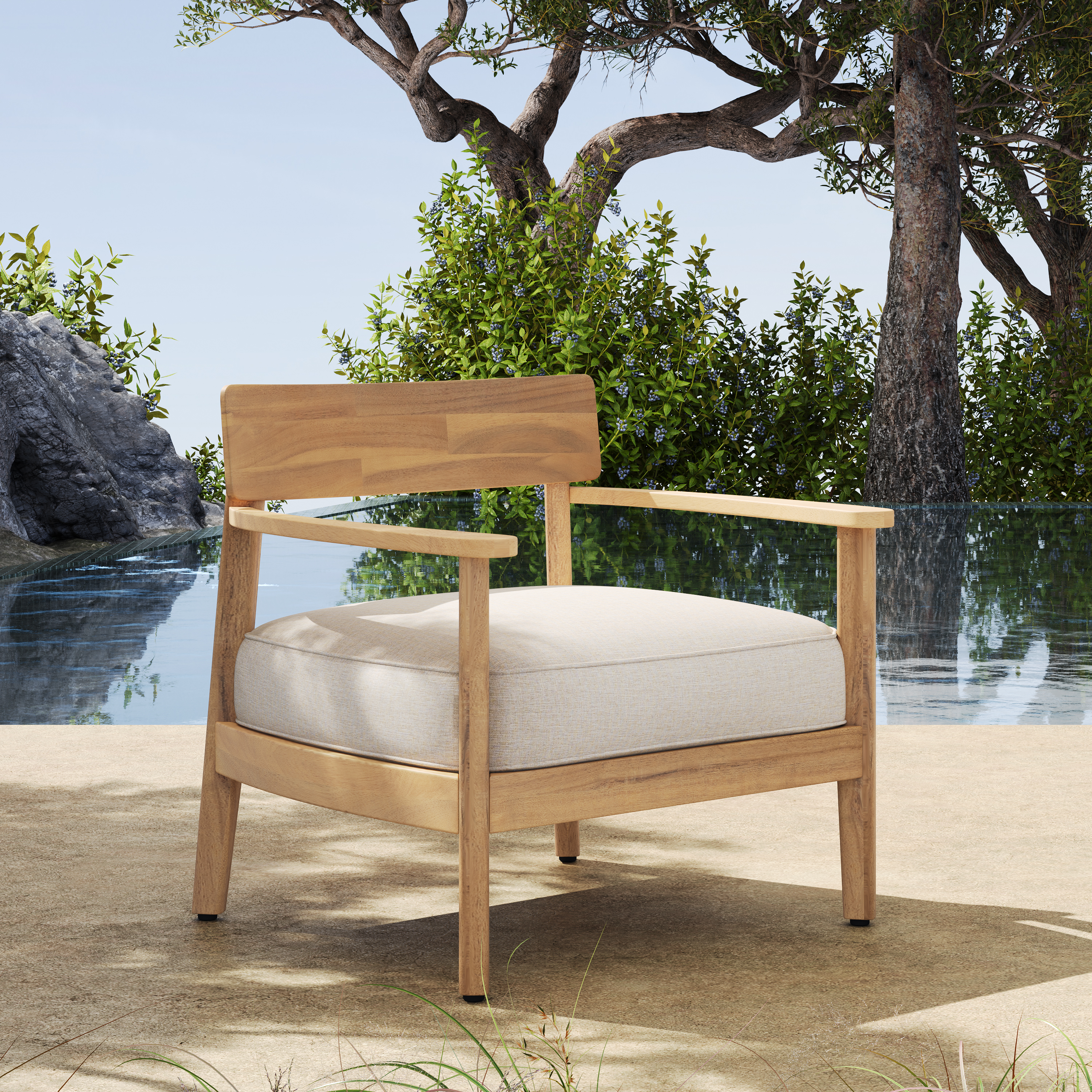 Acacia Wood Club Chair