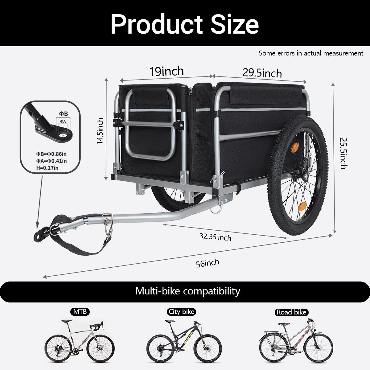 Heavy-duty Bicycle Cargo Trailer For Camping And Grocery Hauling_voghion.com