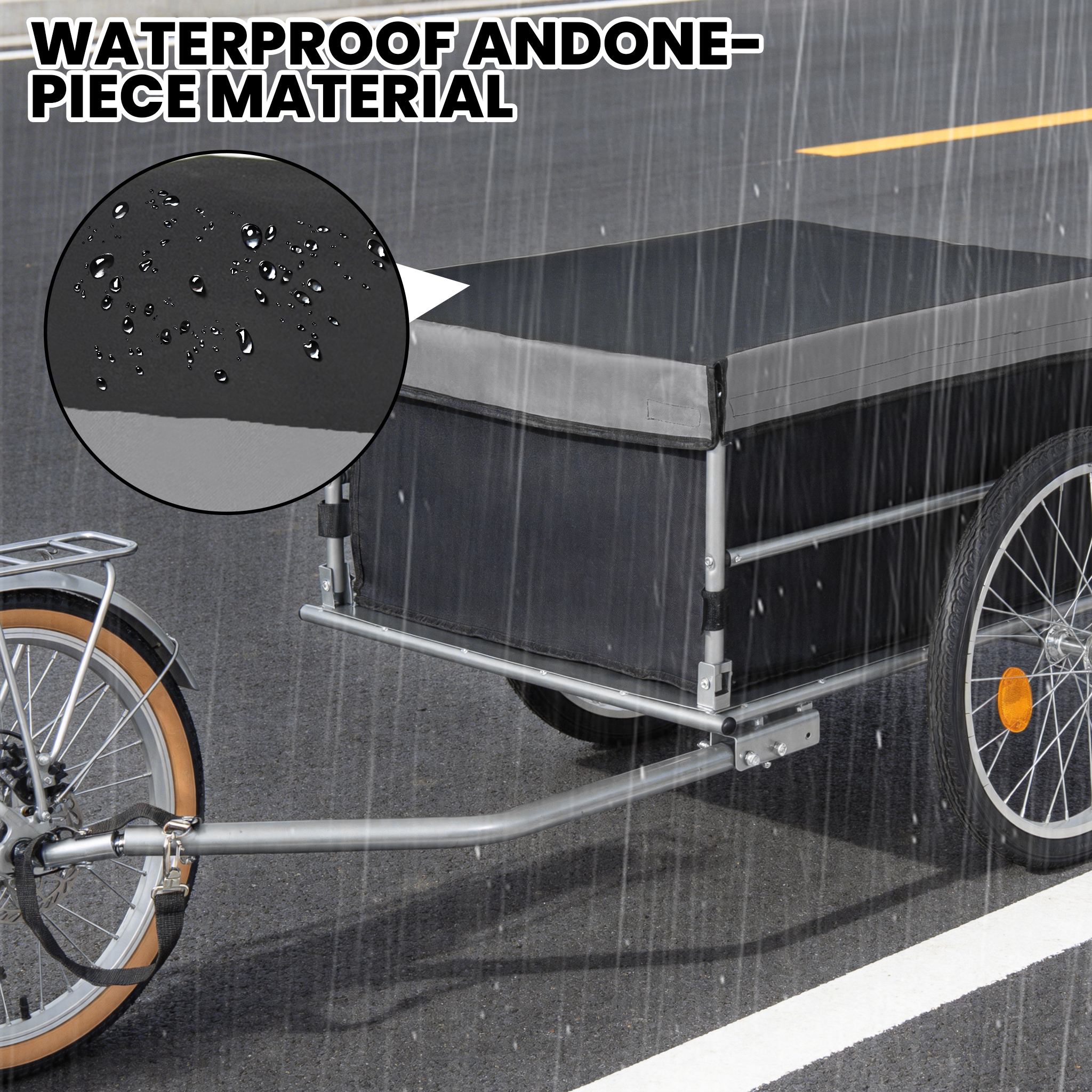 Foldable Bicycle Bike Cargo Trailer With 20  Wheels  Removable Cover  Folding... 5