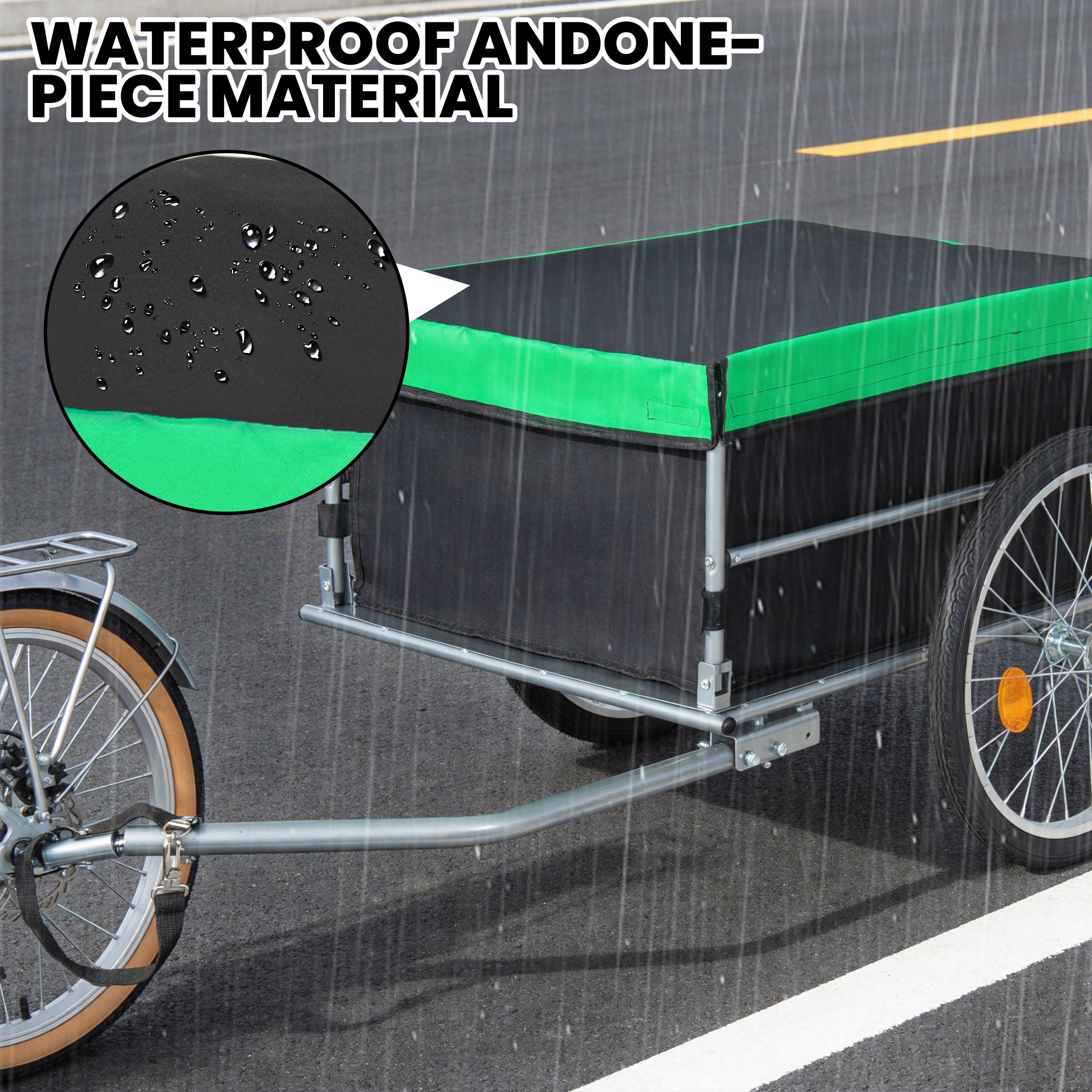 Foldable Bicycle Bike Cargo Trailer With 20 Wheels  Removable Cover  Folding... 5