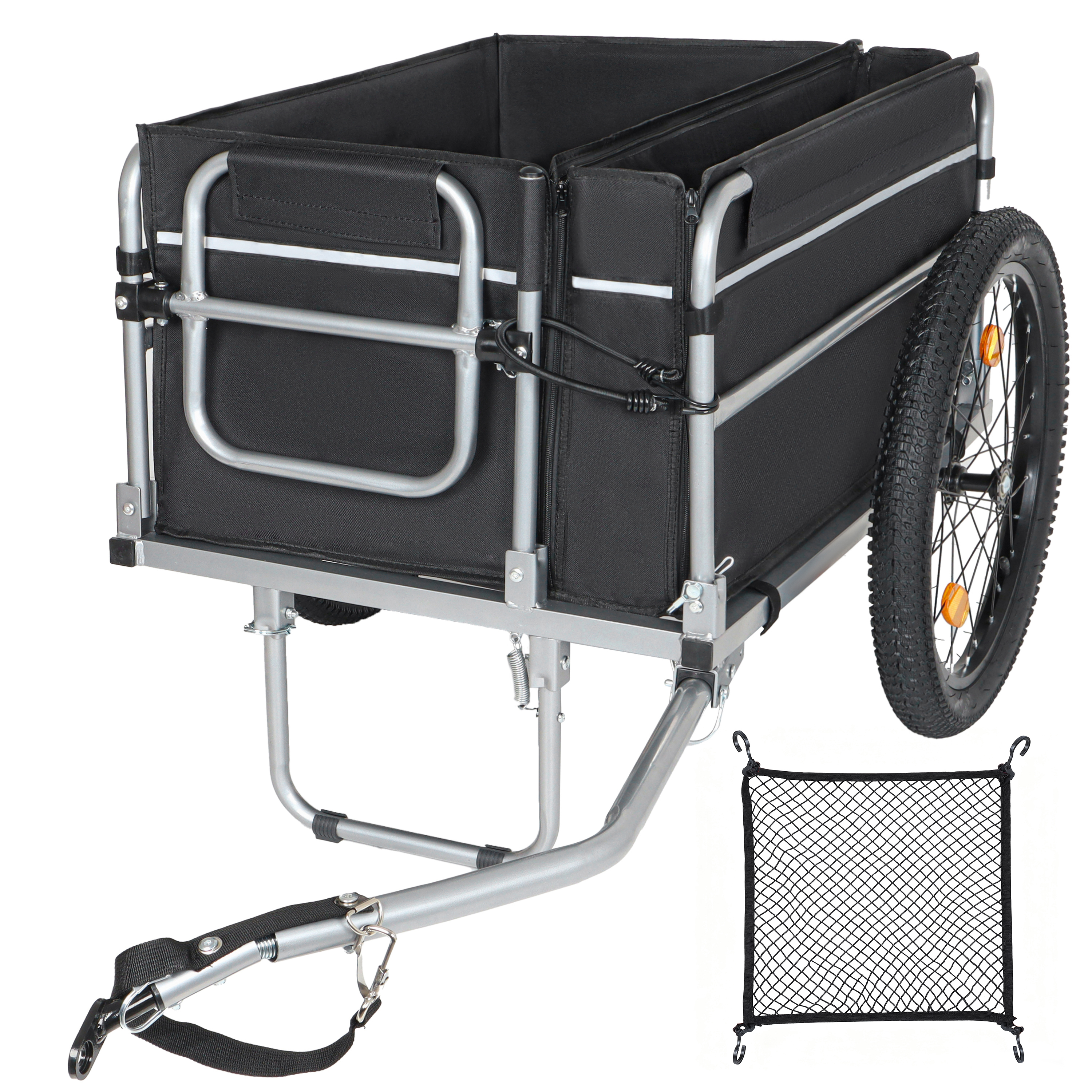 Bike Cargo Trailer 110lbs Load Capacity Heavy-Duty Bicycle Wagon Cart Foldable...