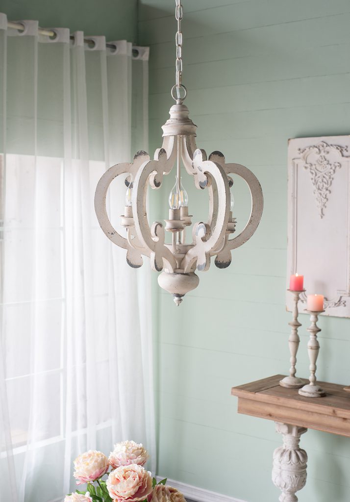 French Country Wood Chandelier 6- Light Farmhouse Pendant Light Fixture With Adjustable Chain For Kitchen… image 5