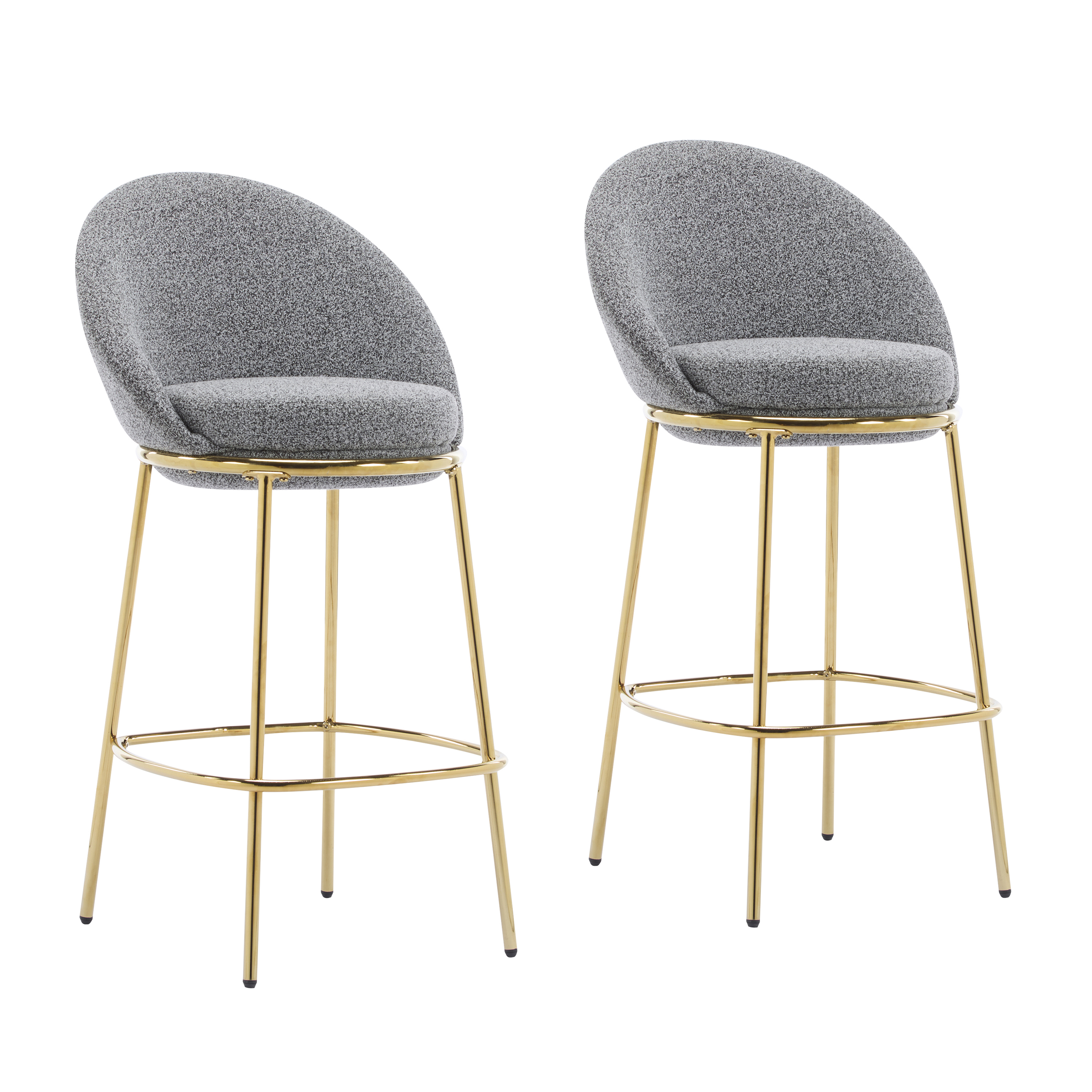 Metal Upholstered Barstool Set