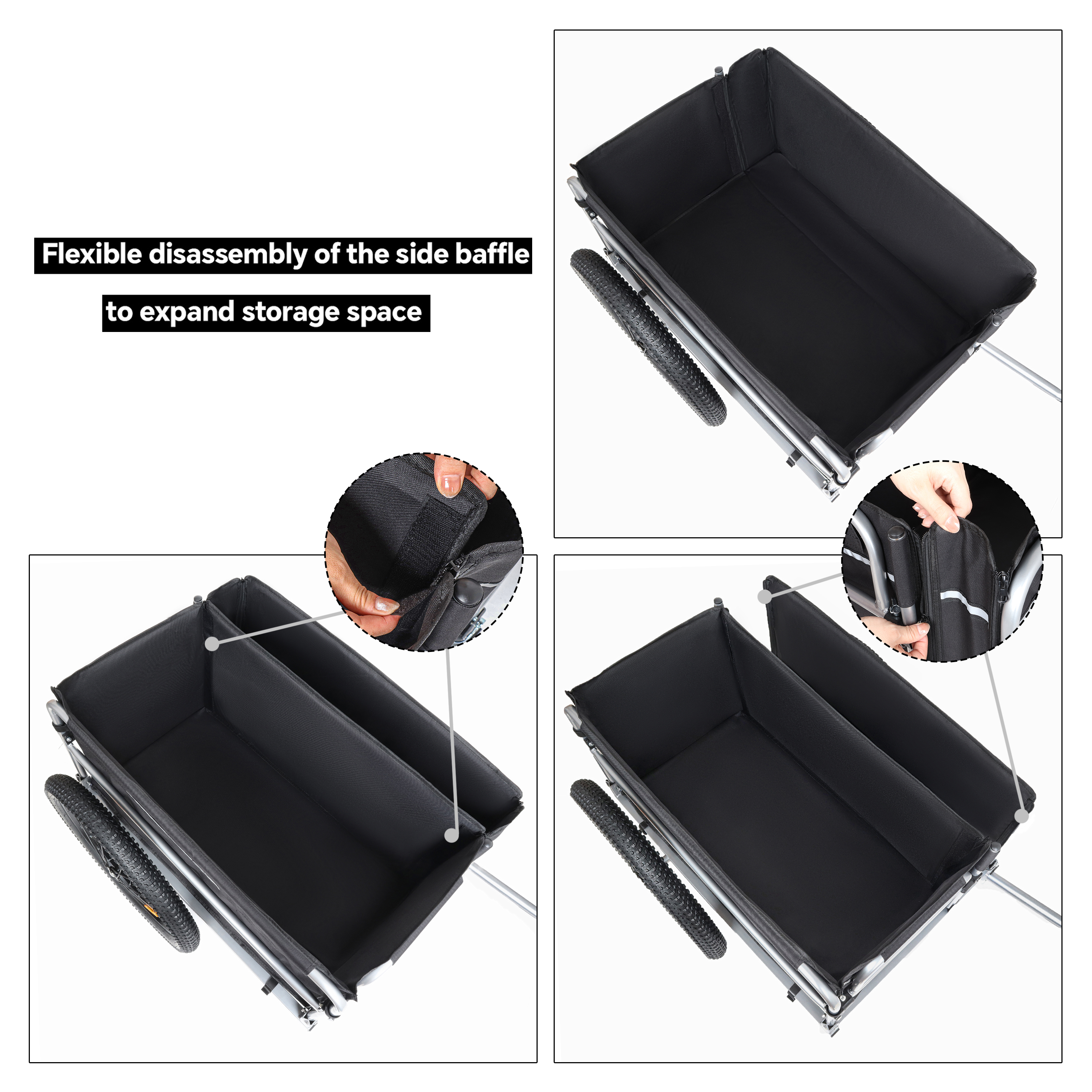 Bike Cargo Trailer 110lbs Load Capacity Heavy-Duty Bicycle Wagon Cart Foldable... 5